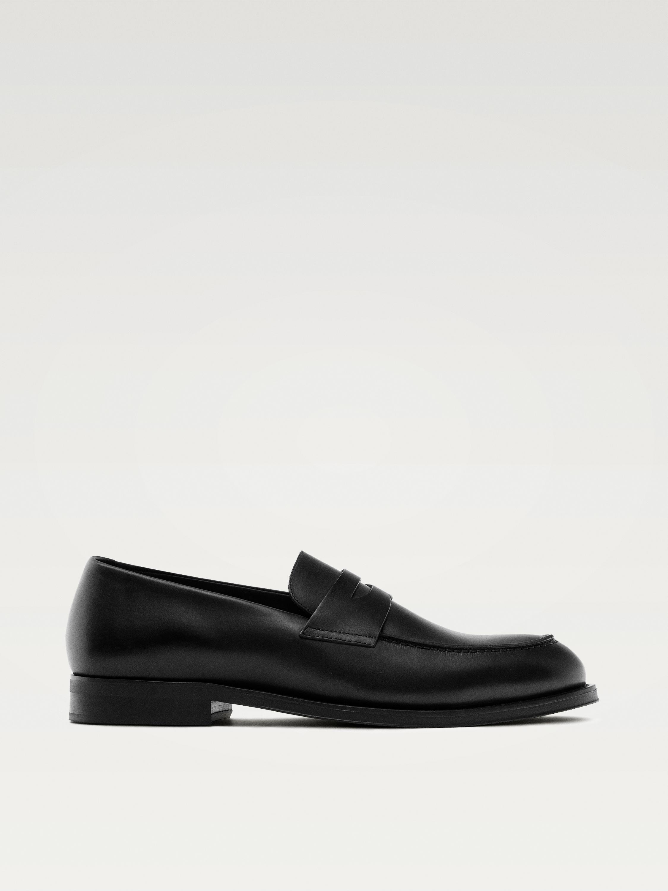 Smart leather loafers — BLACK