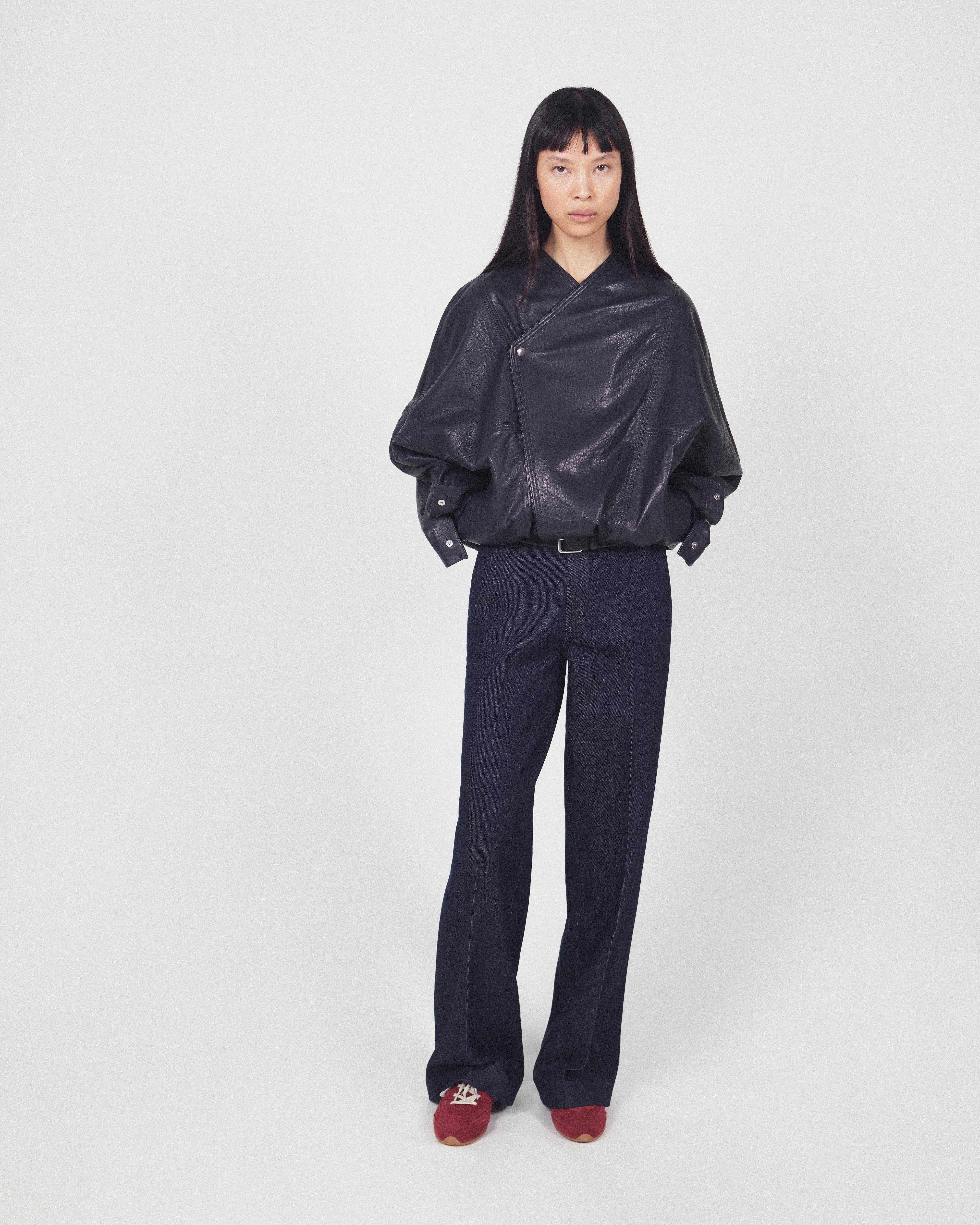 Mid-rise wide-leg jeans — DARK BLUE