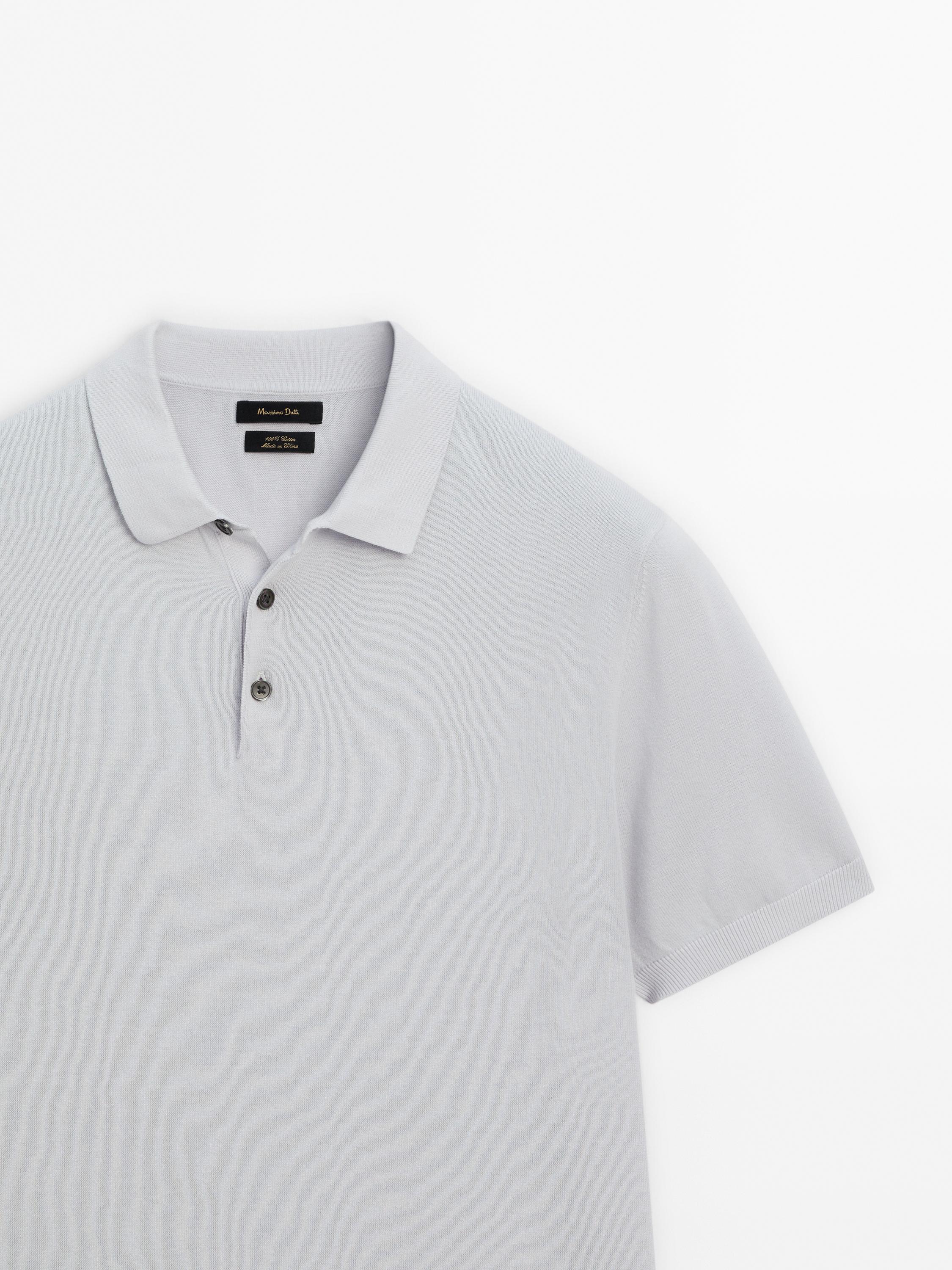 Short sleeve cotton polo sweater