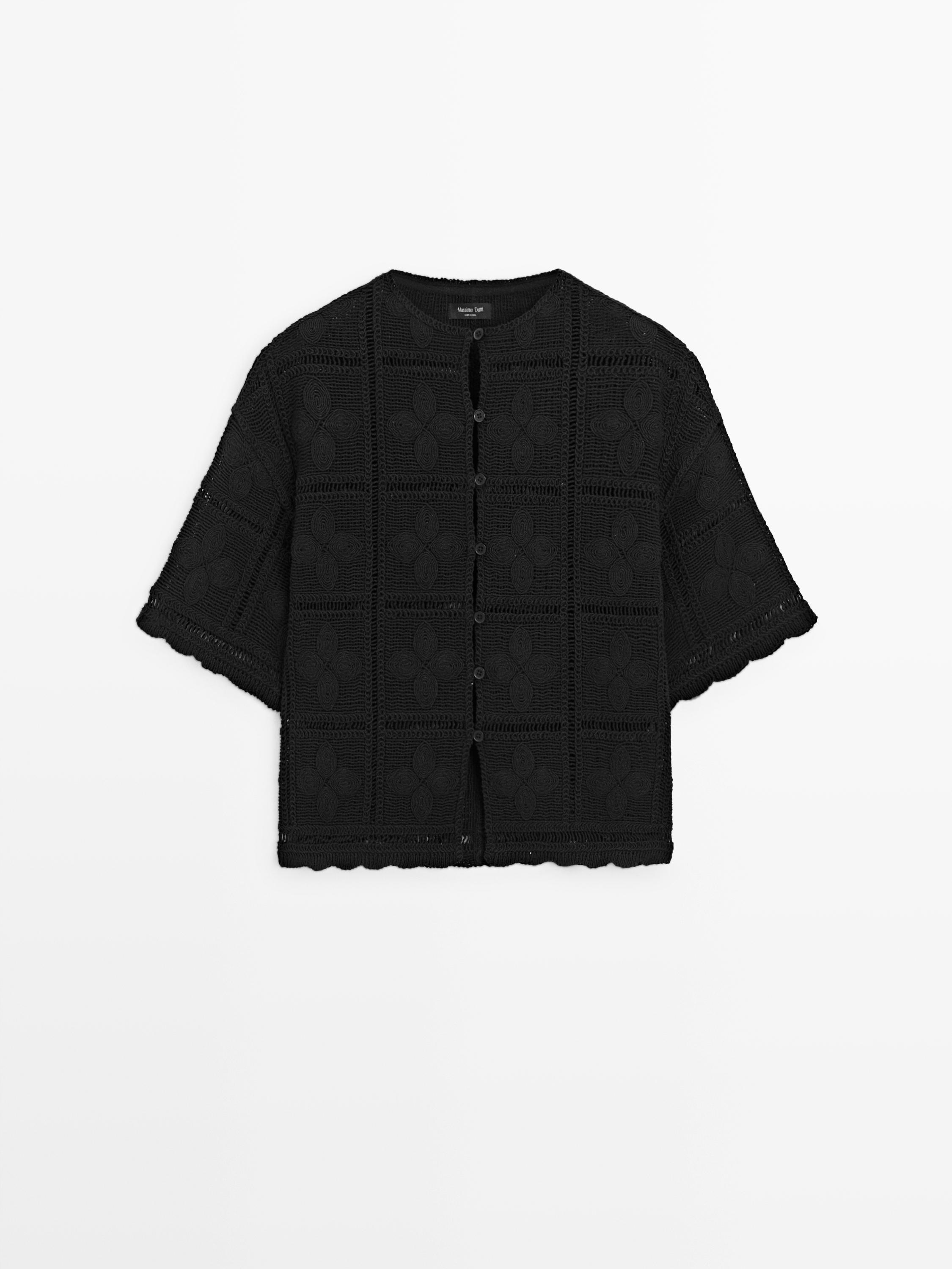 Cutwork crochet cardigan