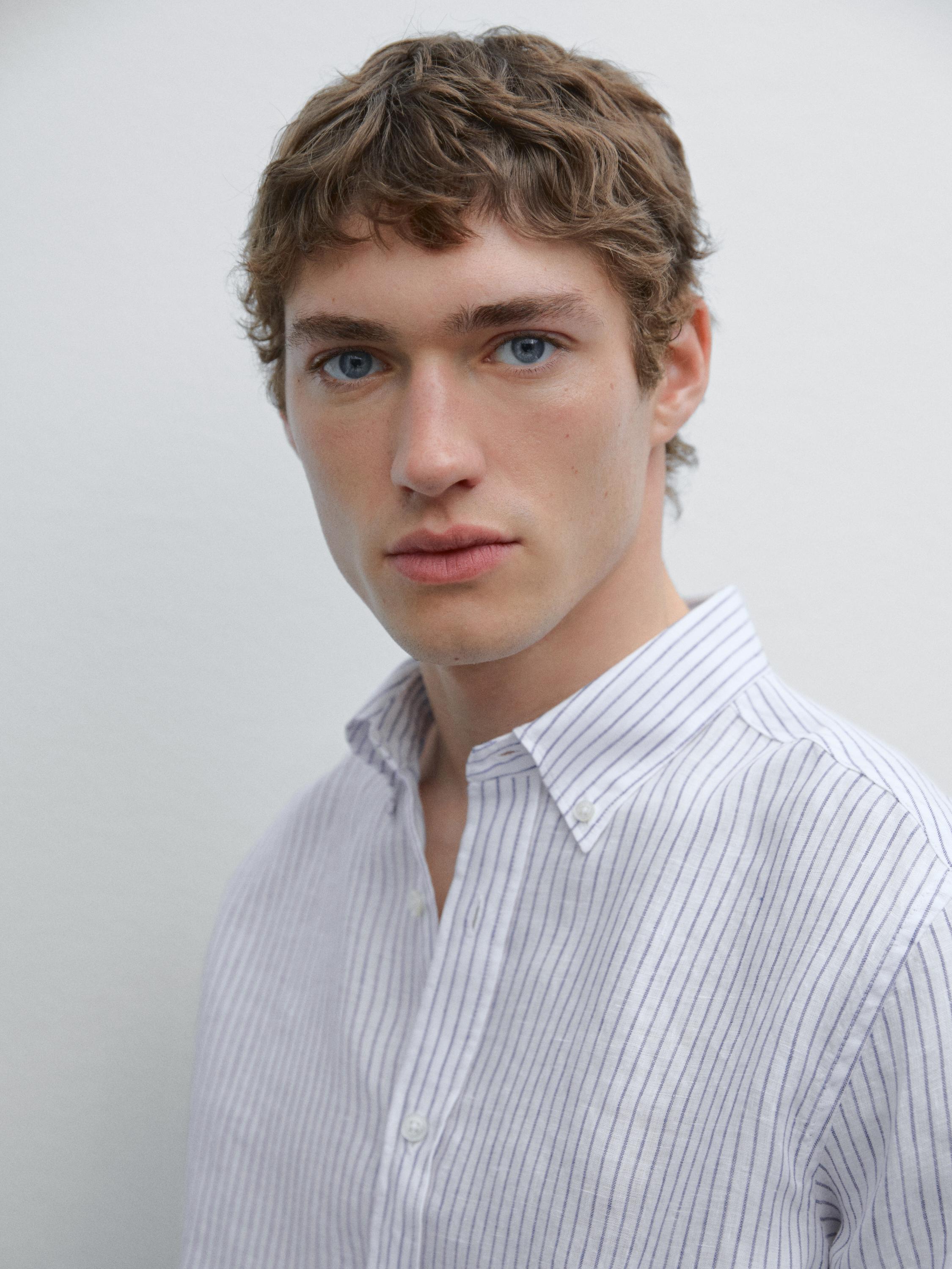 100% linen slim fit shirt