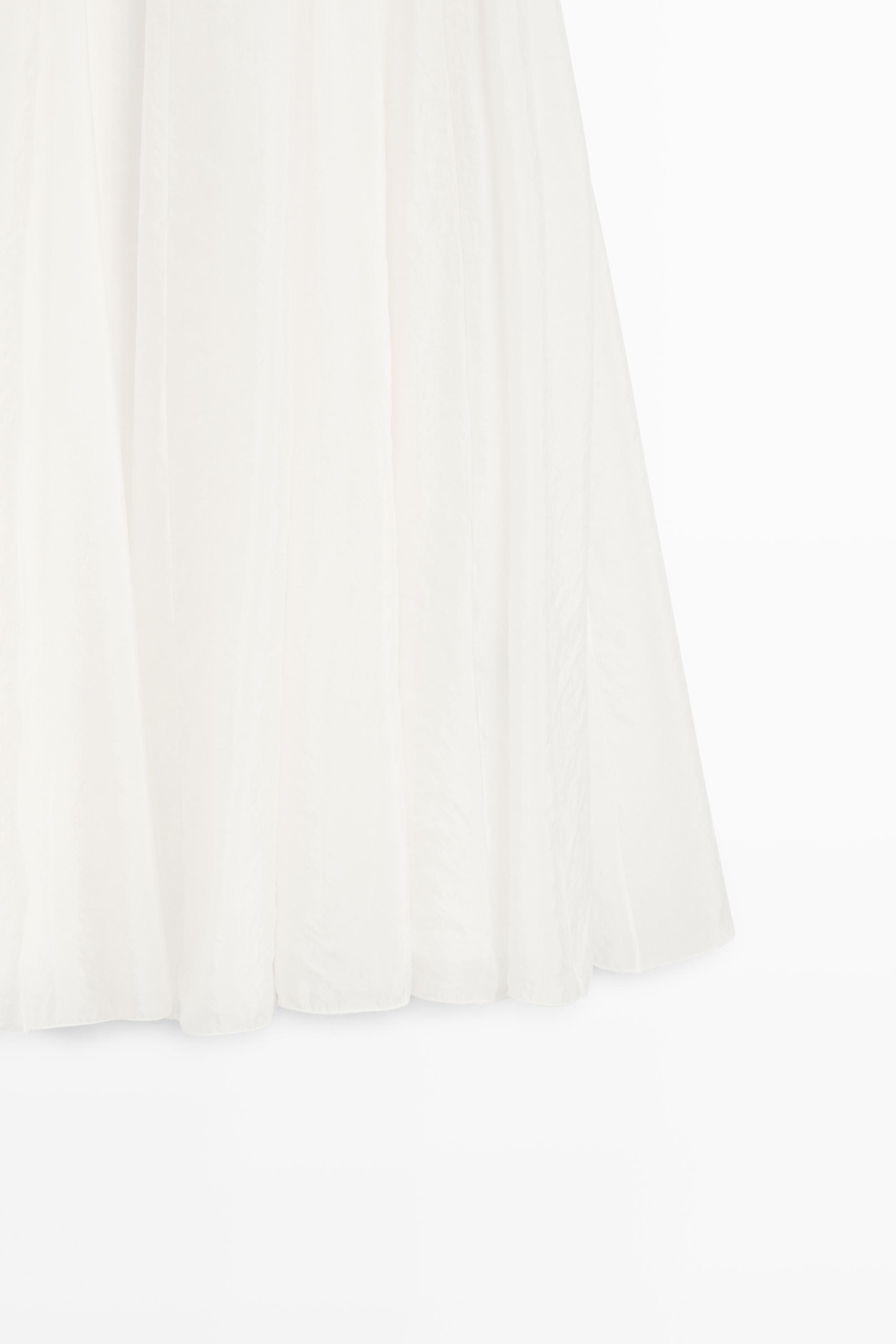 Flowy flared midi skirt — WHITE