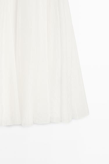 Flowy flared midi skirt — WHITE 7