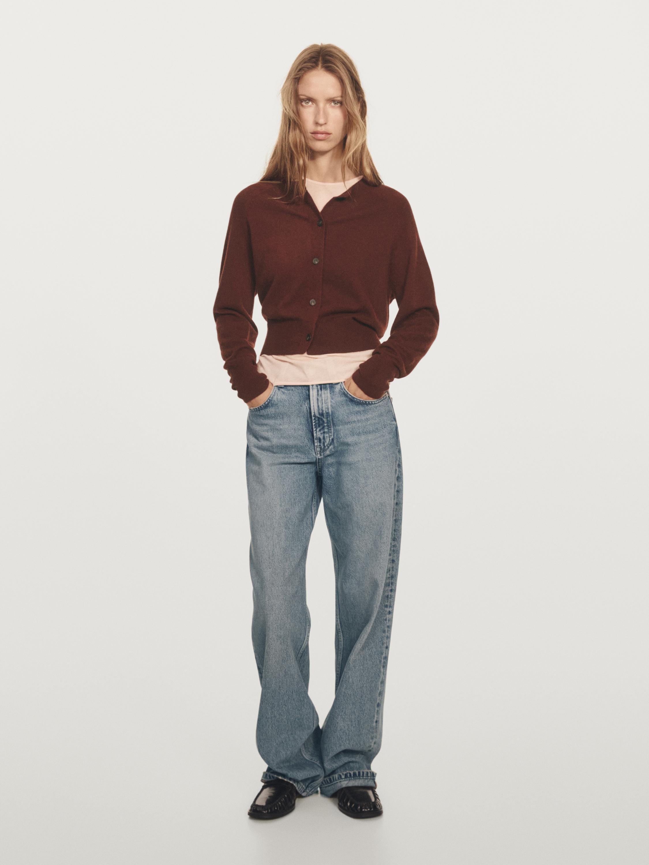 羊絨長袖開襟衫