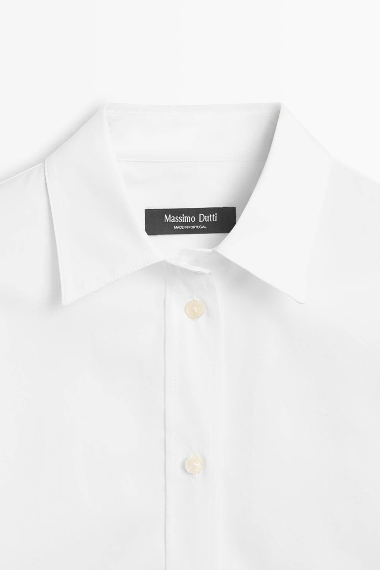 Oversize 100% cotton poplin shirt — WHITE