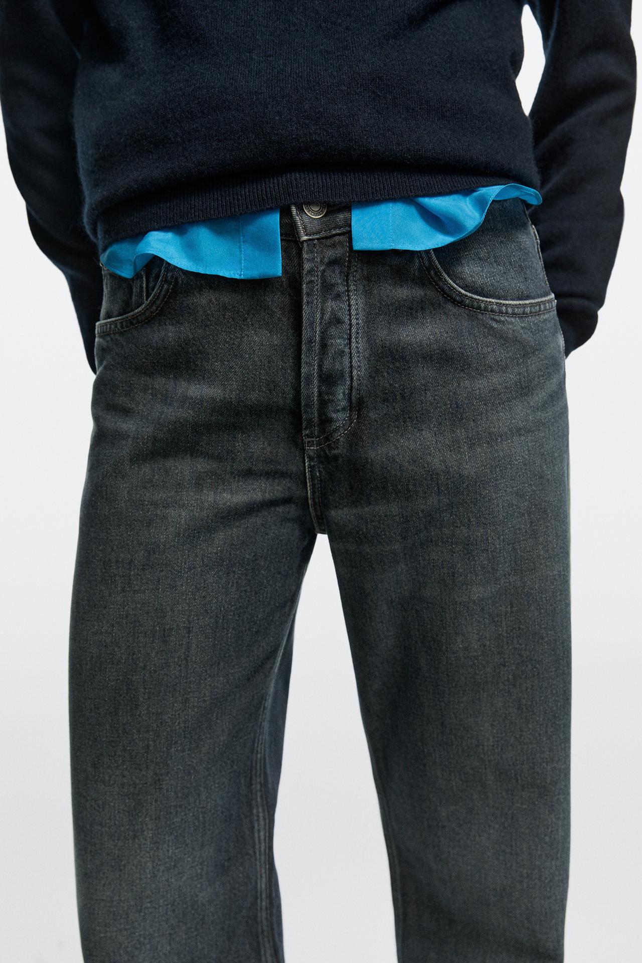 Wide-leg mid-waist jeans — Dark blue