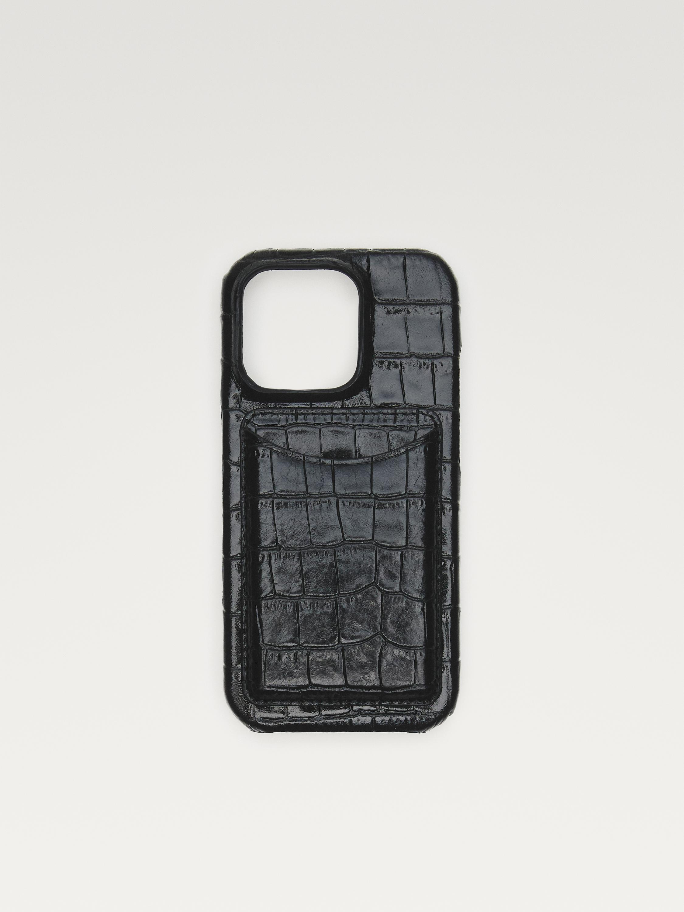 Nappa leather iPhone 16 Pro case — BLACK