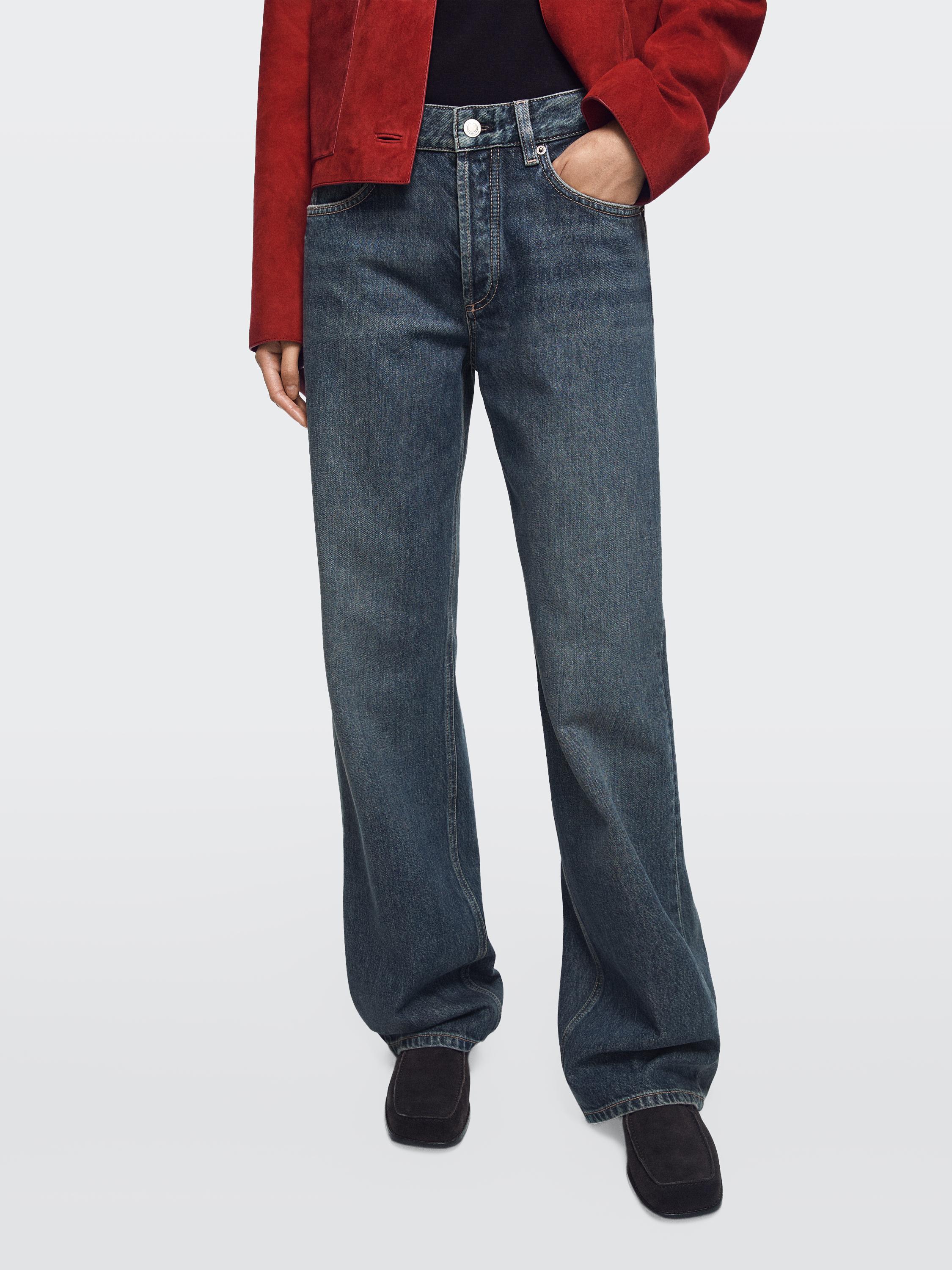 Jean wide leg taille moyenne