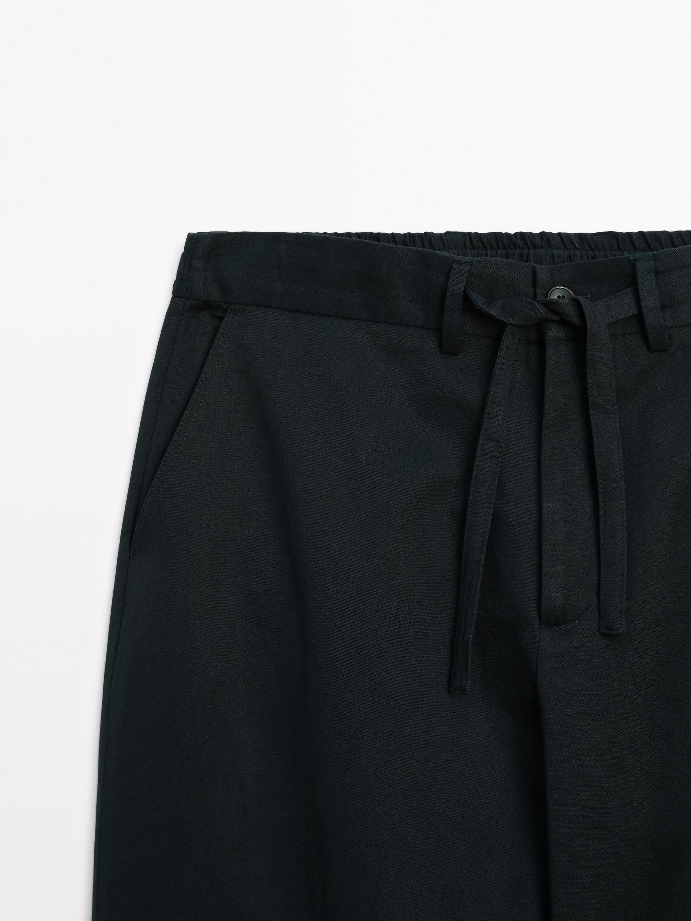 Cotton blend jogger fit trousers