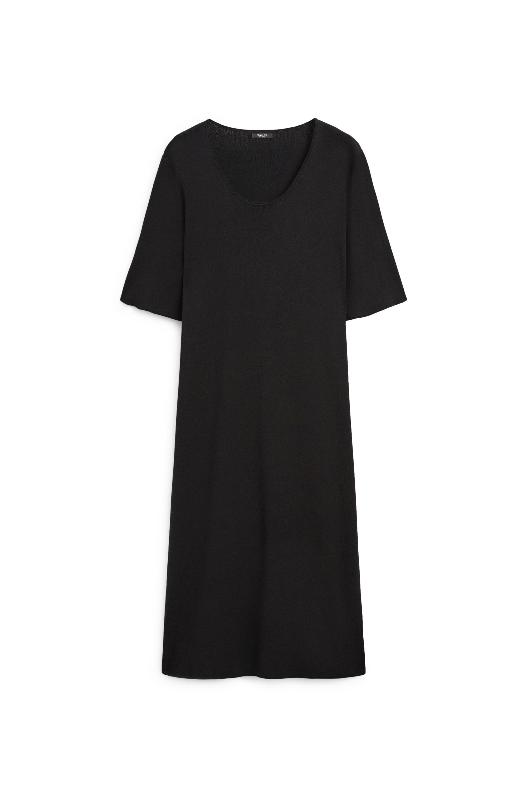 Midi dress with sleeve detail — BLACK