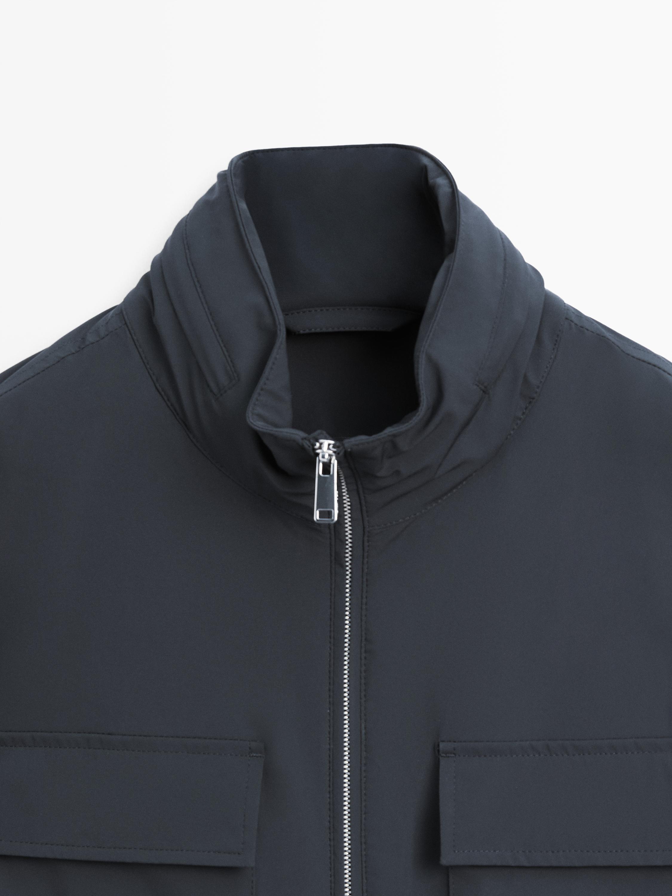 Stretch fabric jacket — NAVY BLUE