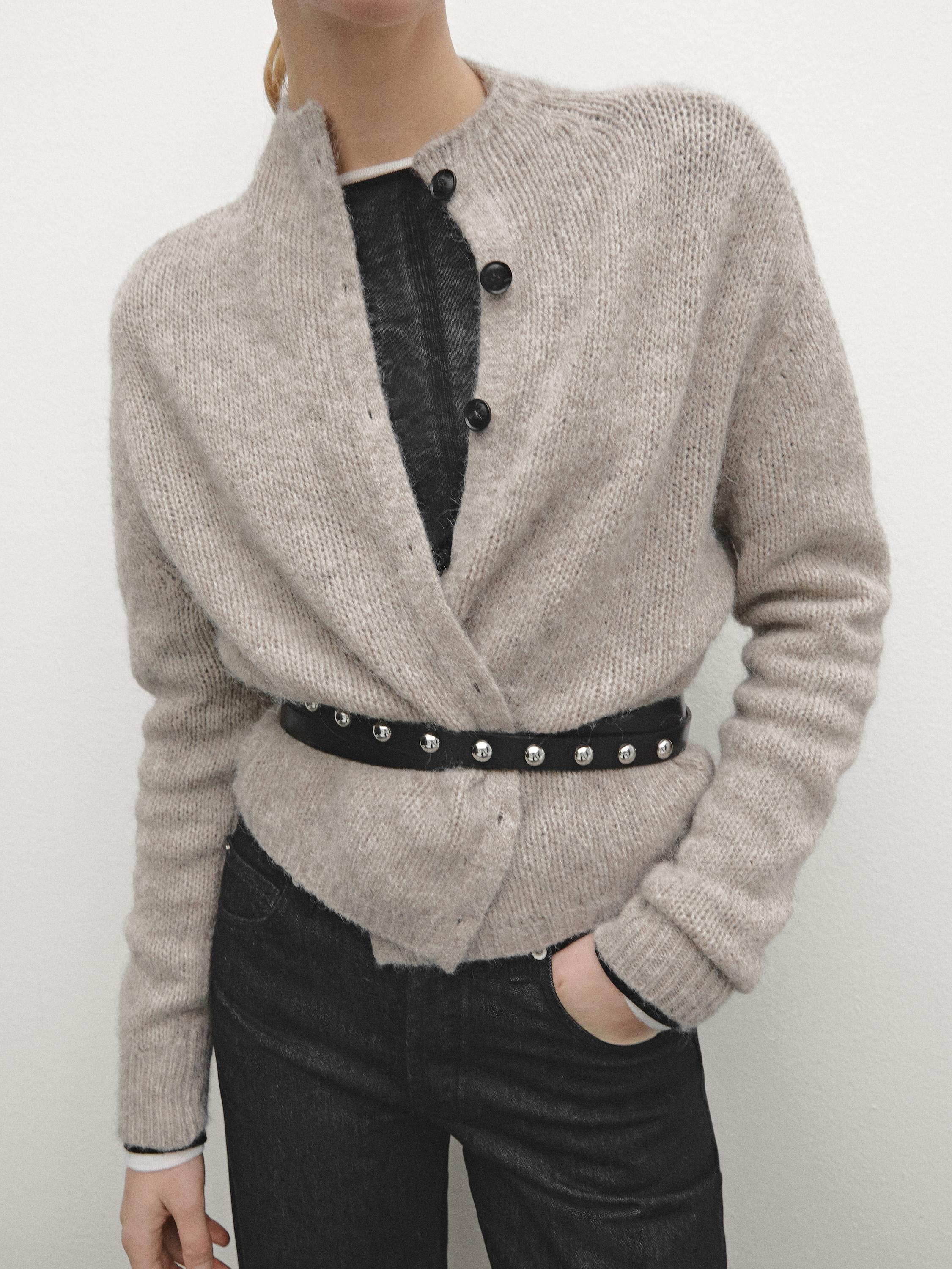 Flecked knit cardigan