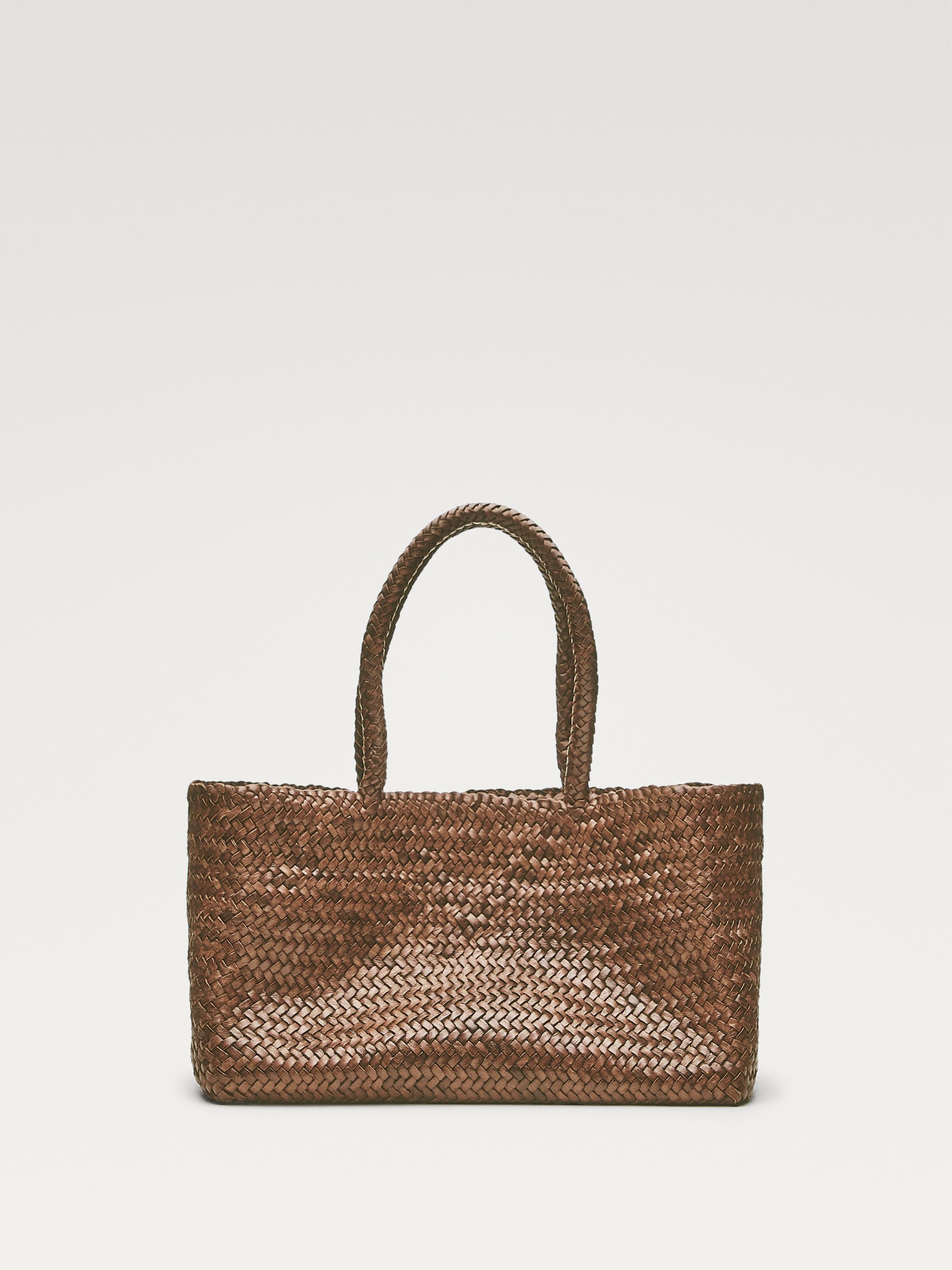 Medium braided nappa leather tote bag — LEATHER