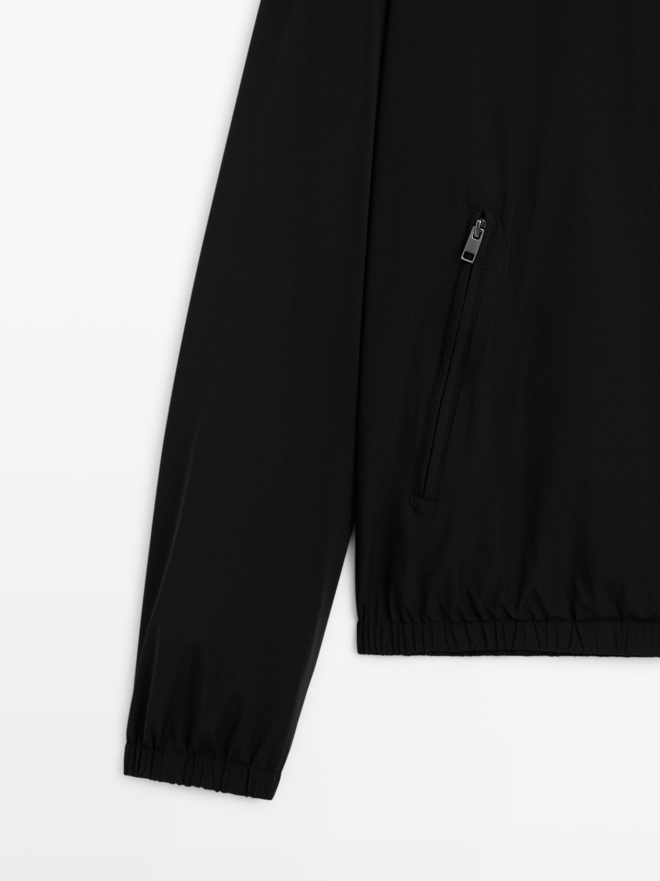 Reversible high neck jacket — BLACK