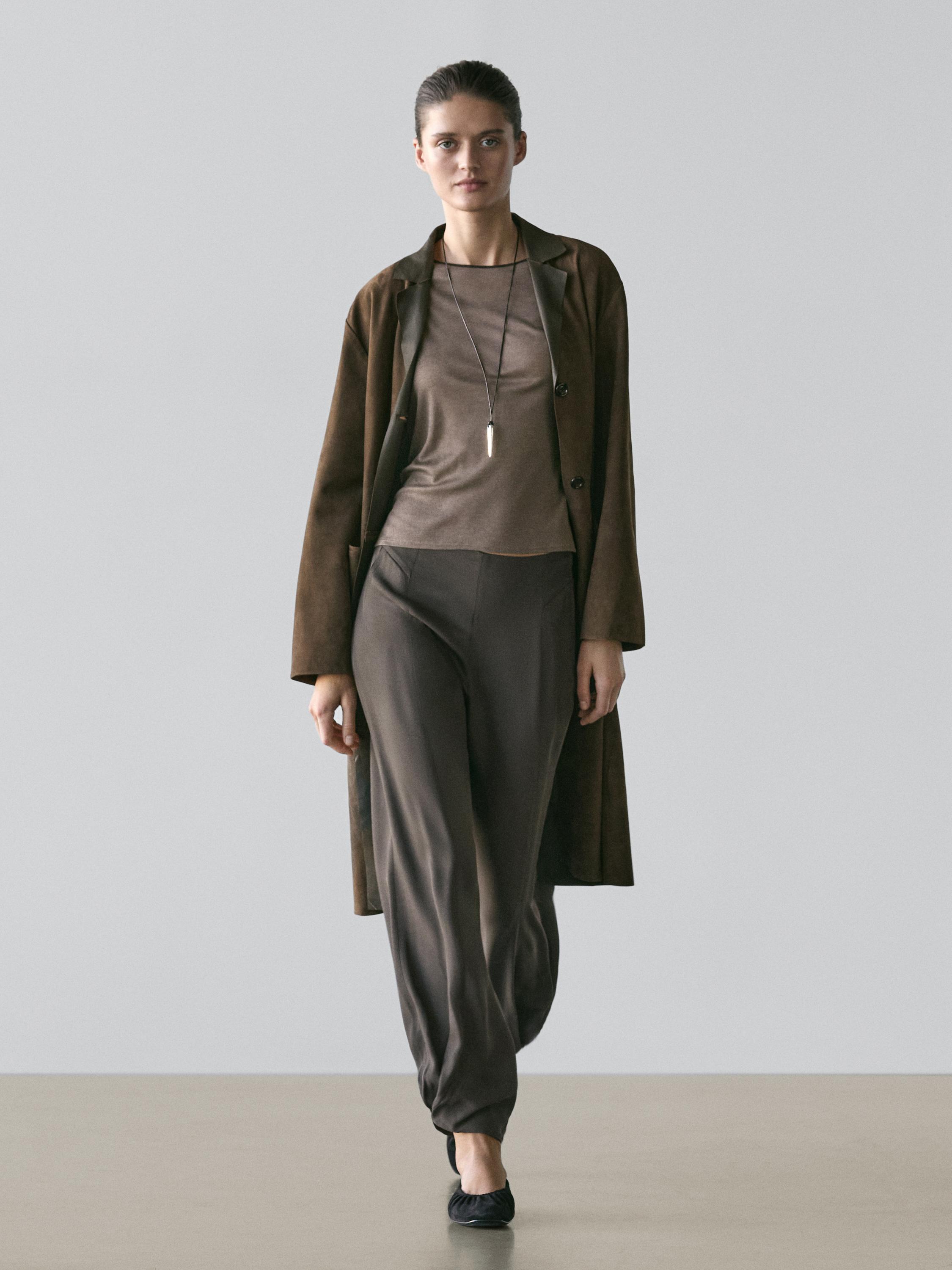 Flowing sarouel trousers — Greyish green