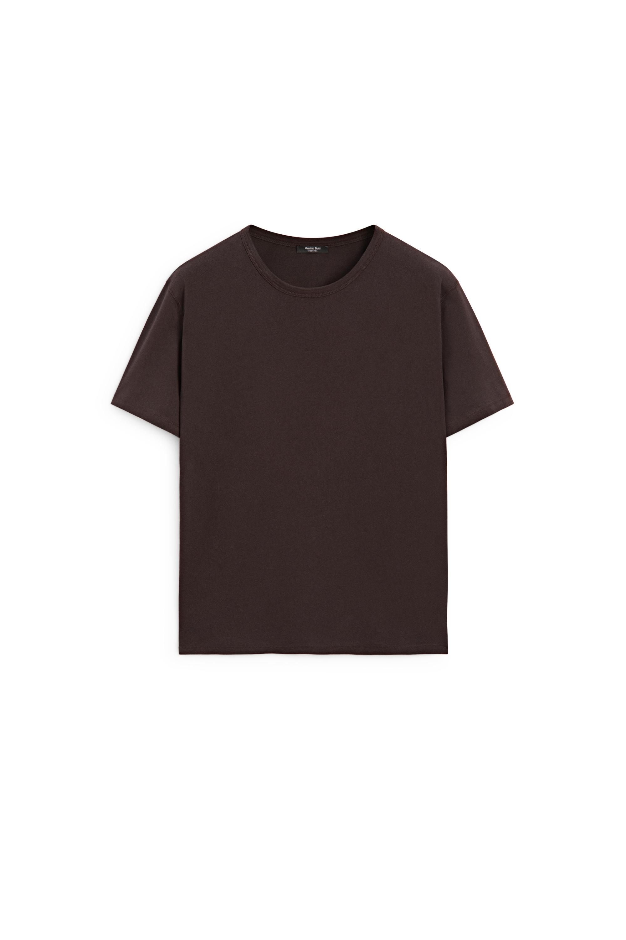 100% cotton short-sleeve T-shirt — BROWN