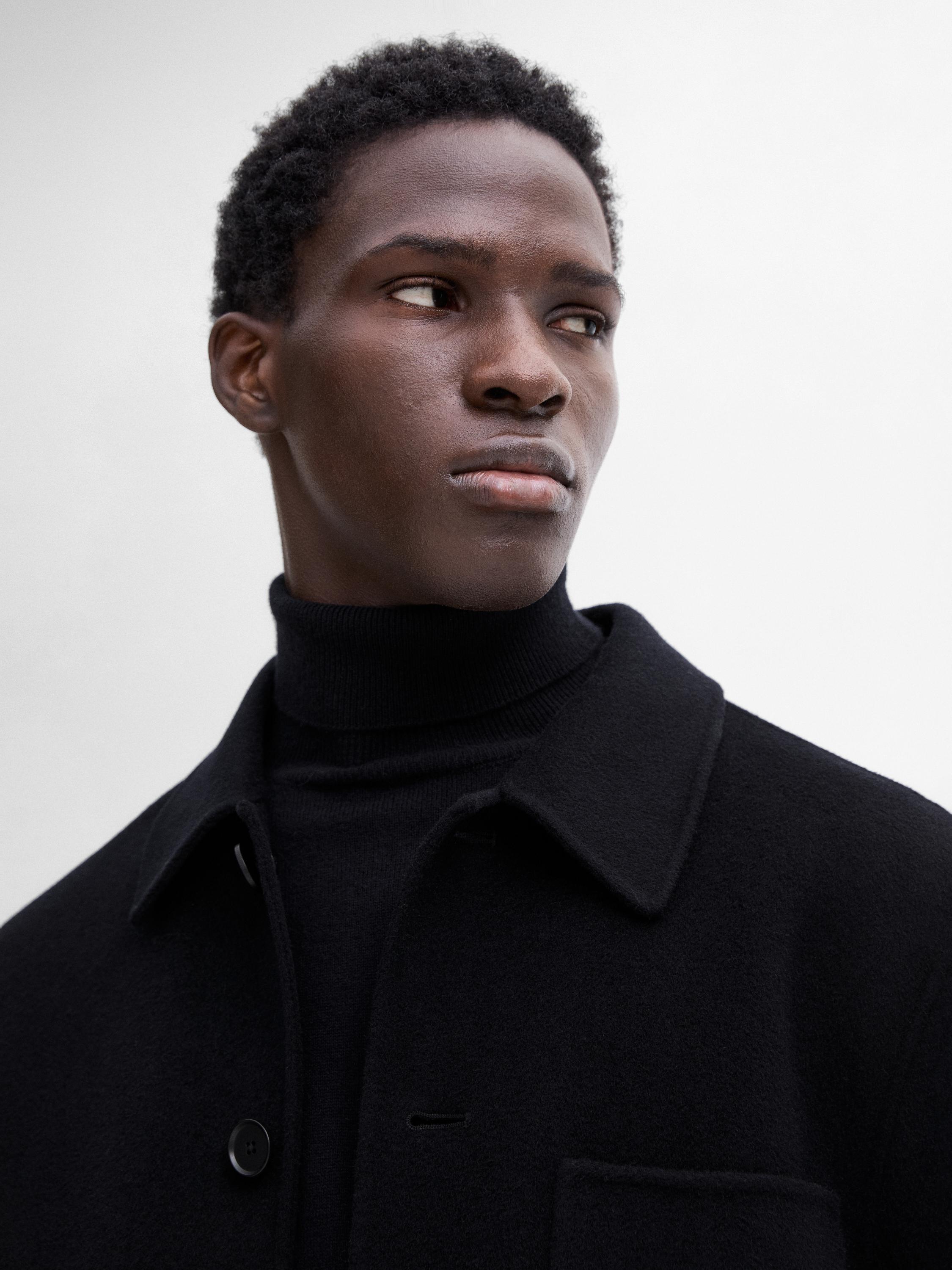 Double 100% wool overshirt