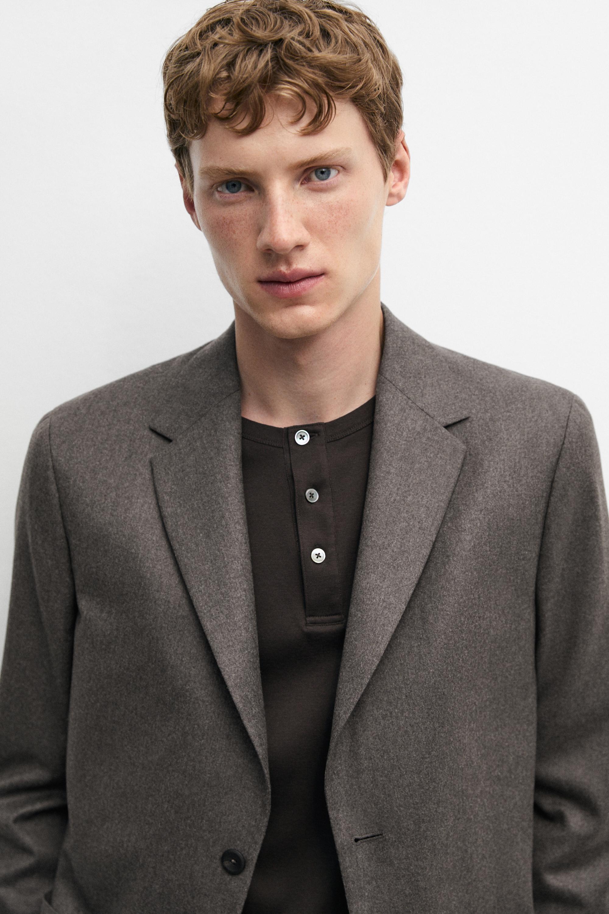 100% wool suit blazer — MINK