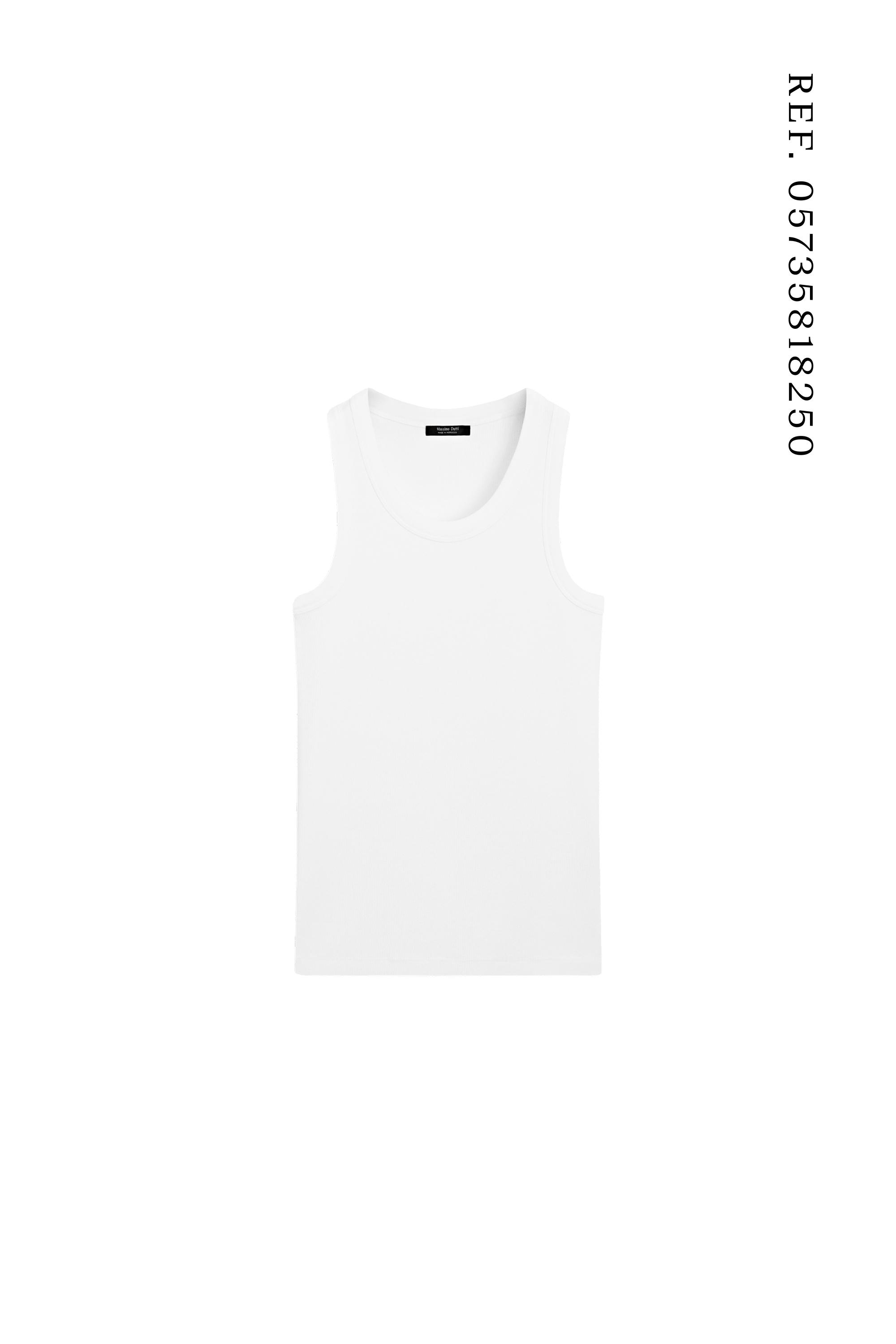 Cotton blend halter top — WHITE