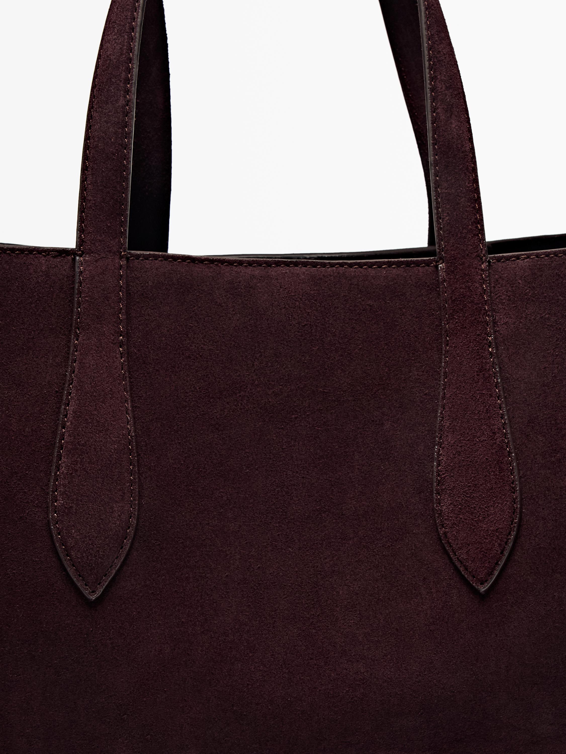 Half icon split suede bag