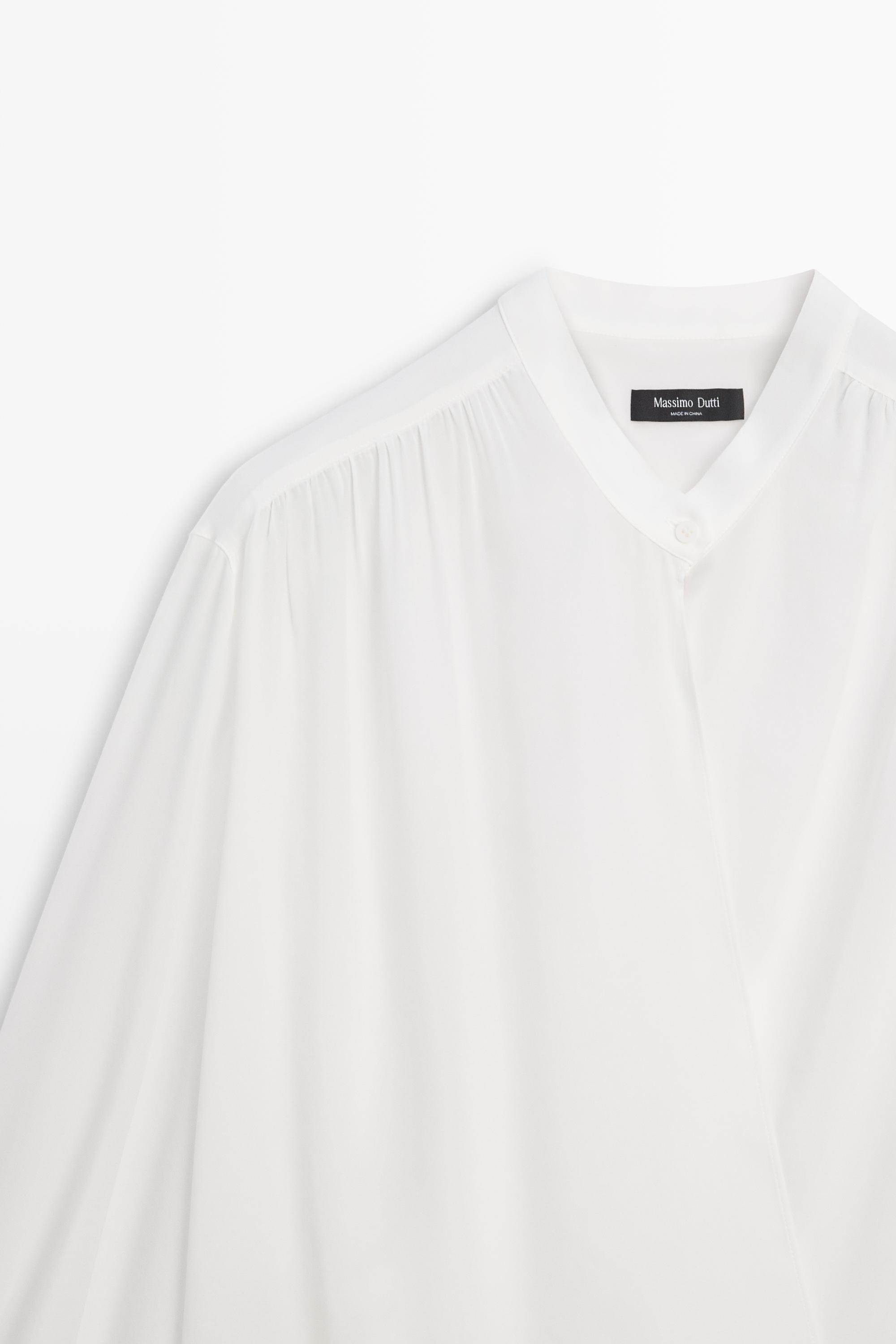 Flowing wrap blouse — CREAM