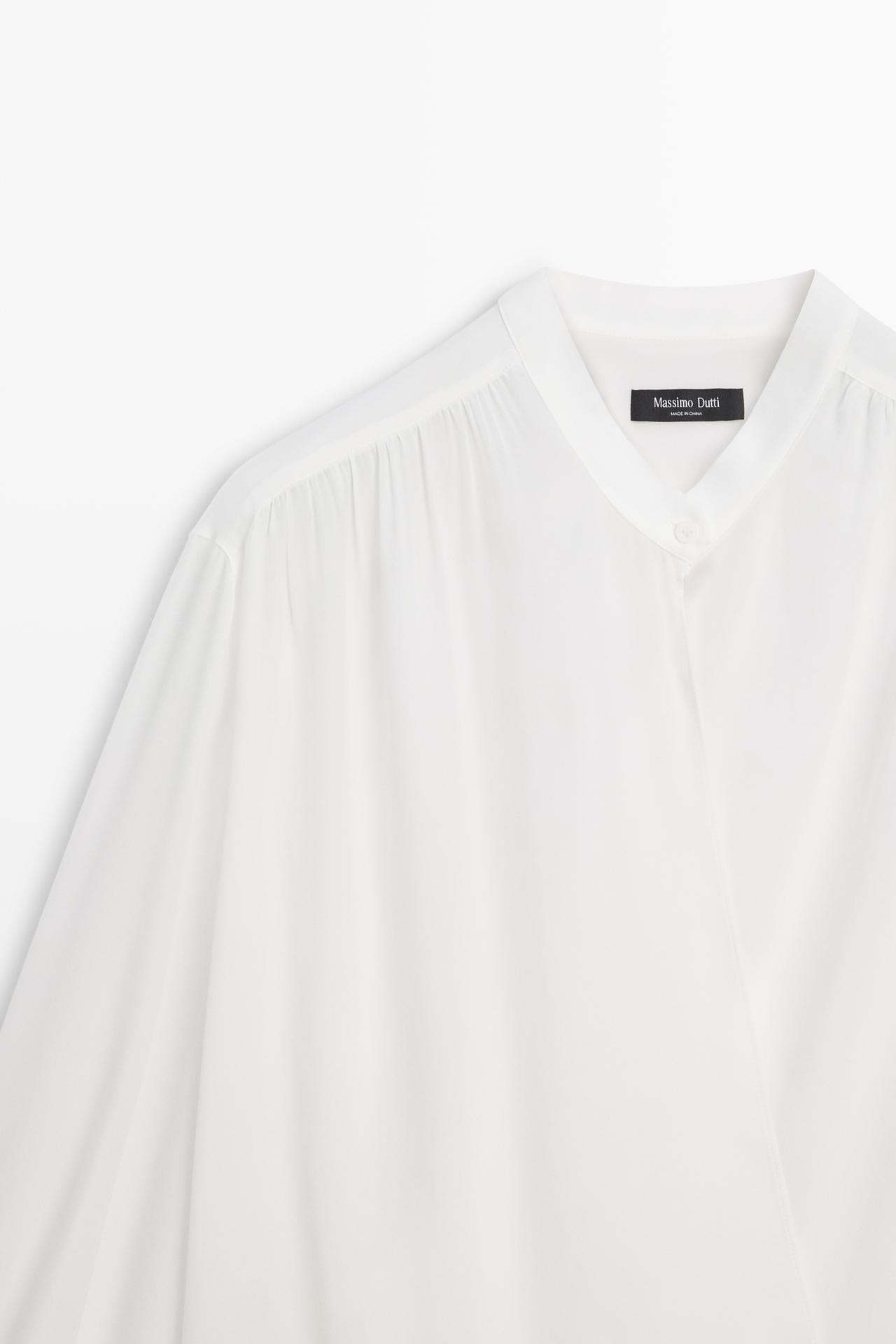 Flowing wrap blouse — CREAM