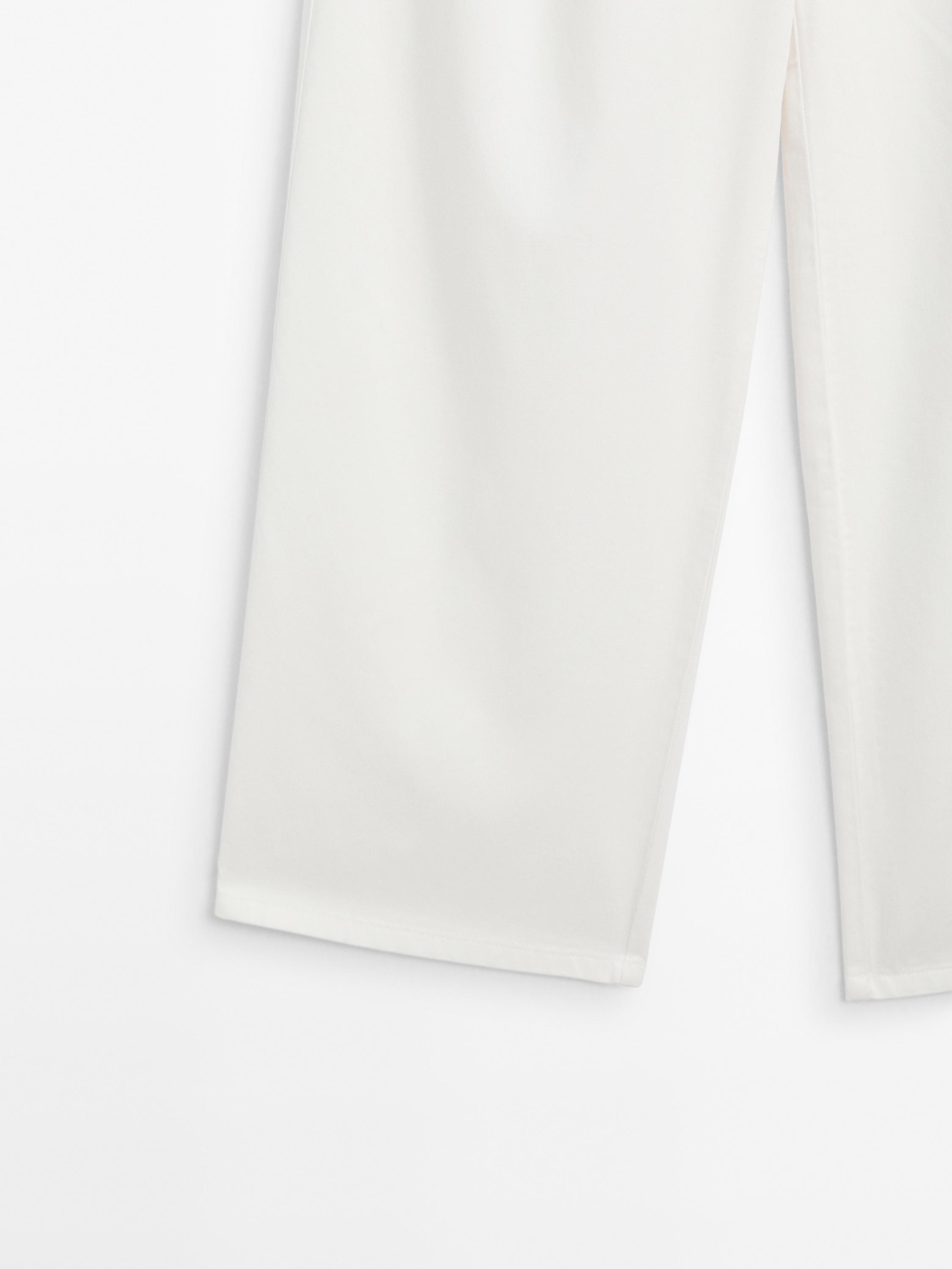 Flowing cotton blend trousers