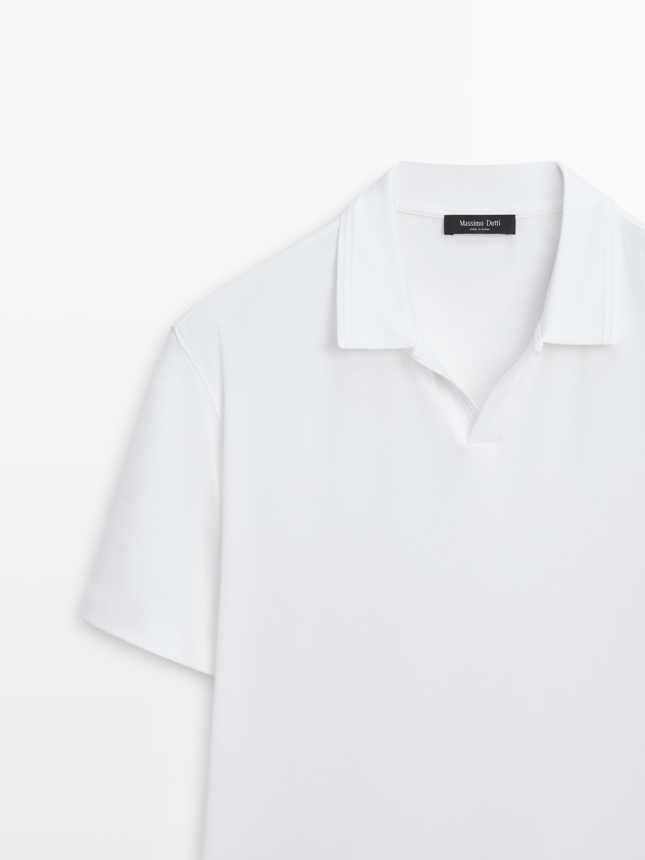 100% cotton short sleeve polo shirt — CREAM