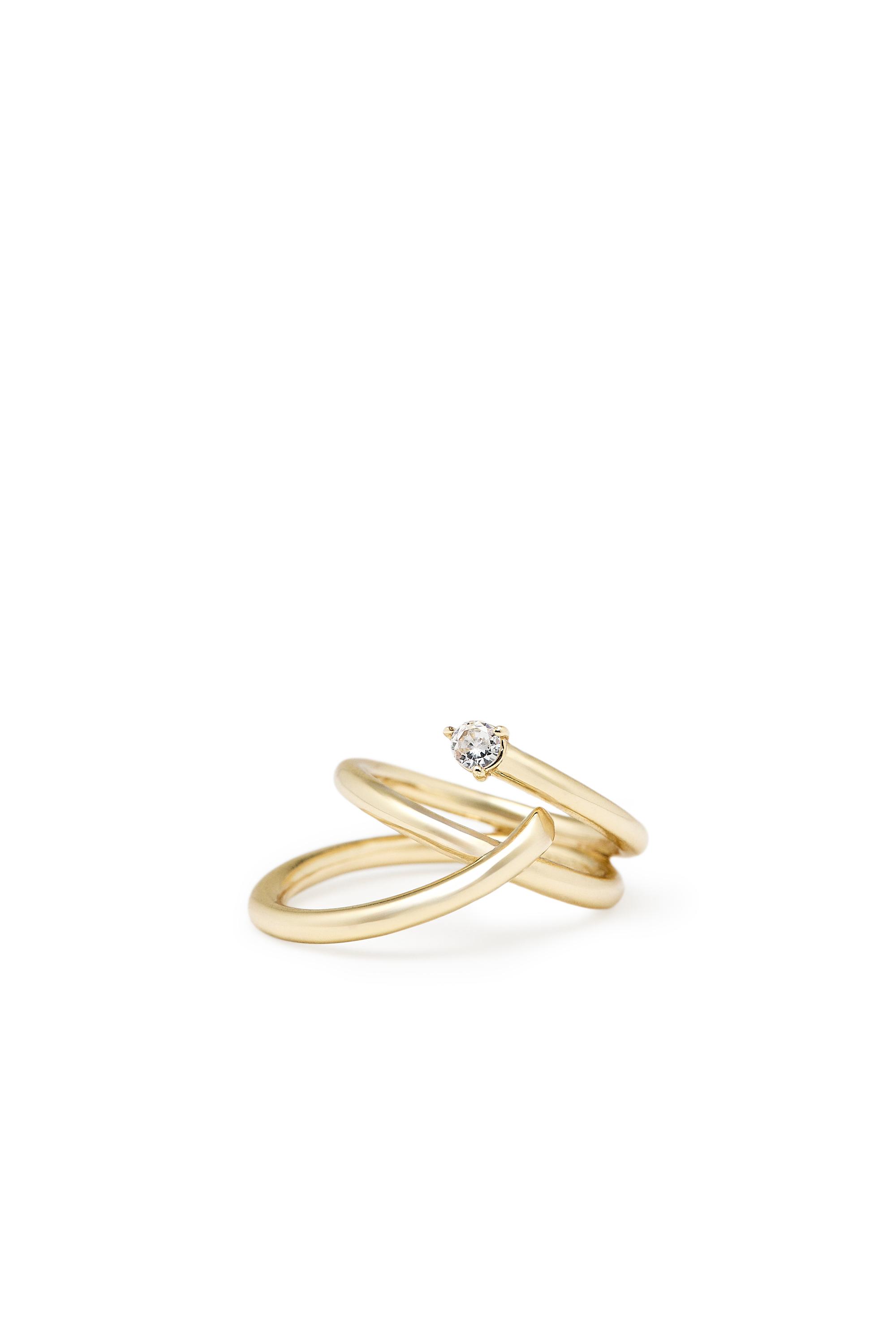 Wide shimmery volume ring — GOLDEN