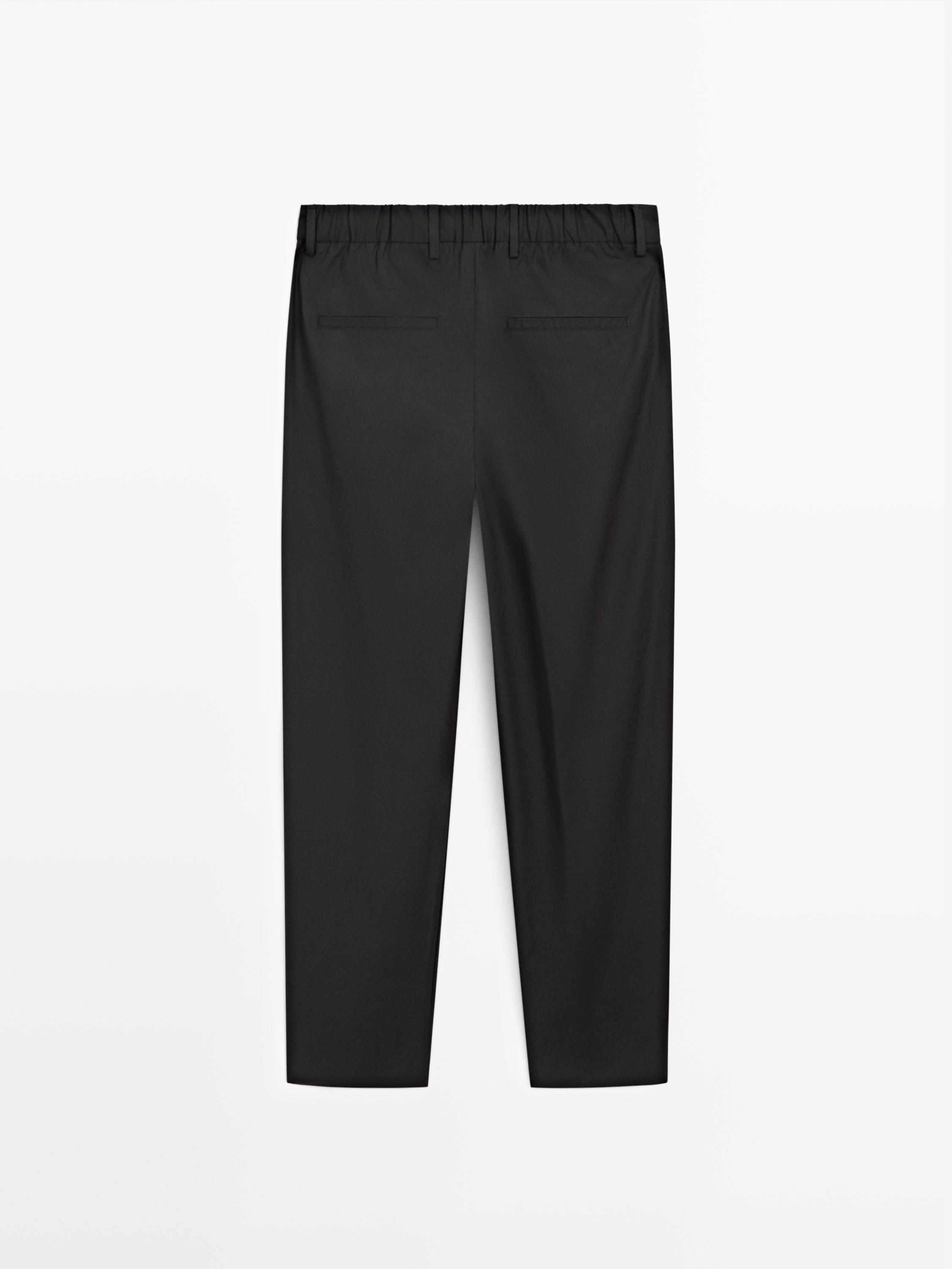 Çift pensli pamuklu pantolon