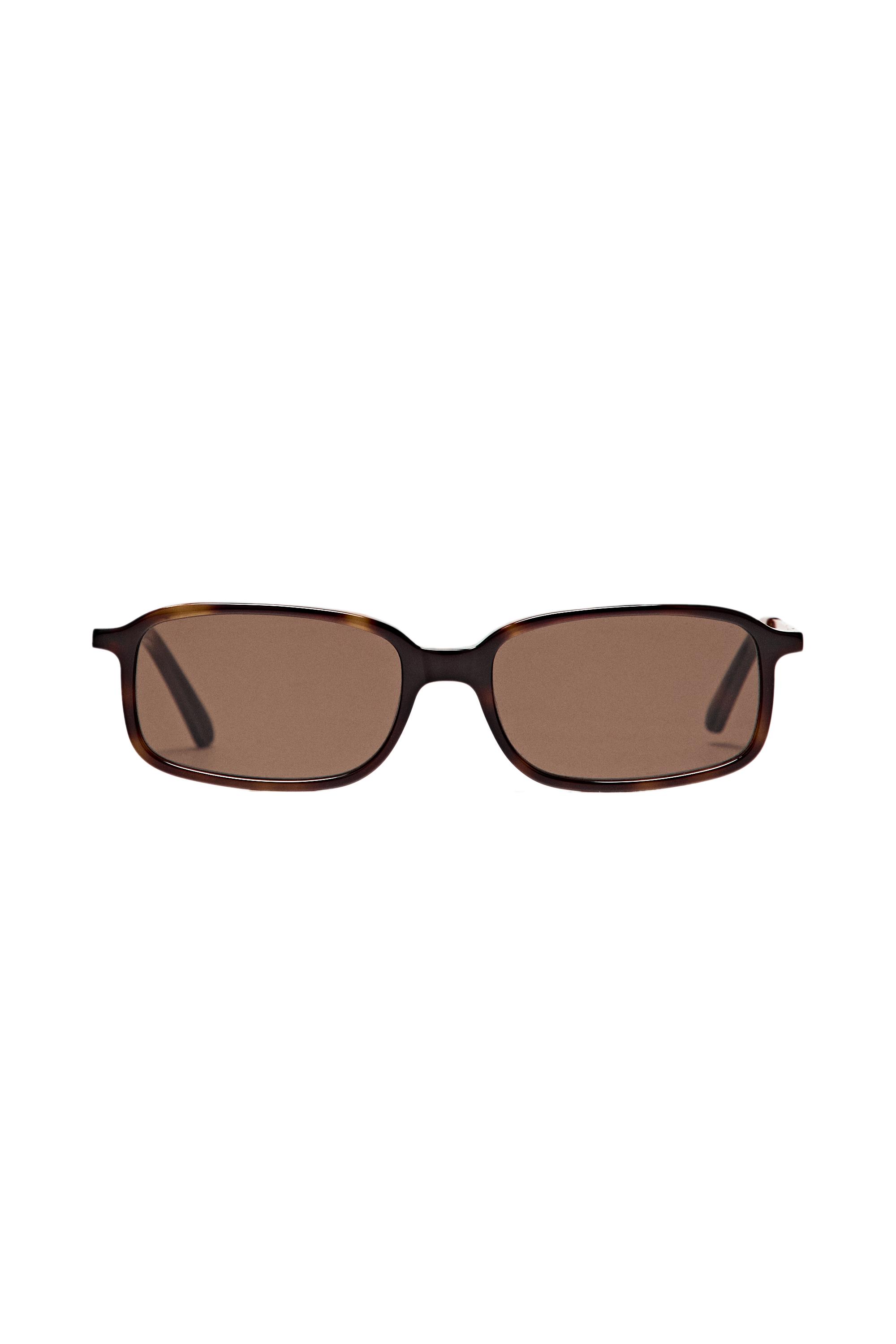 Contrast rectangular sunglasses — BROWN