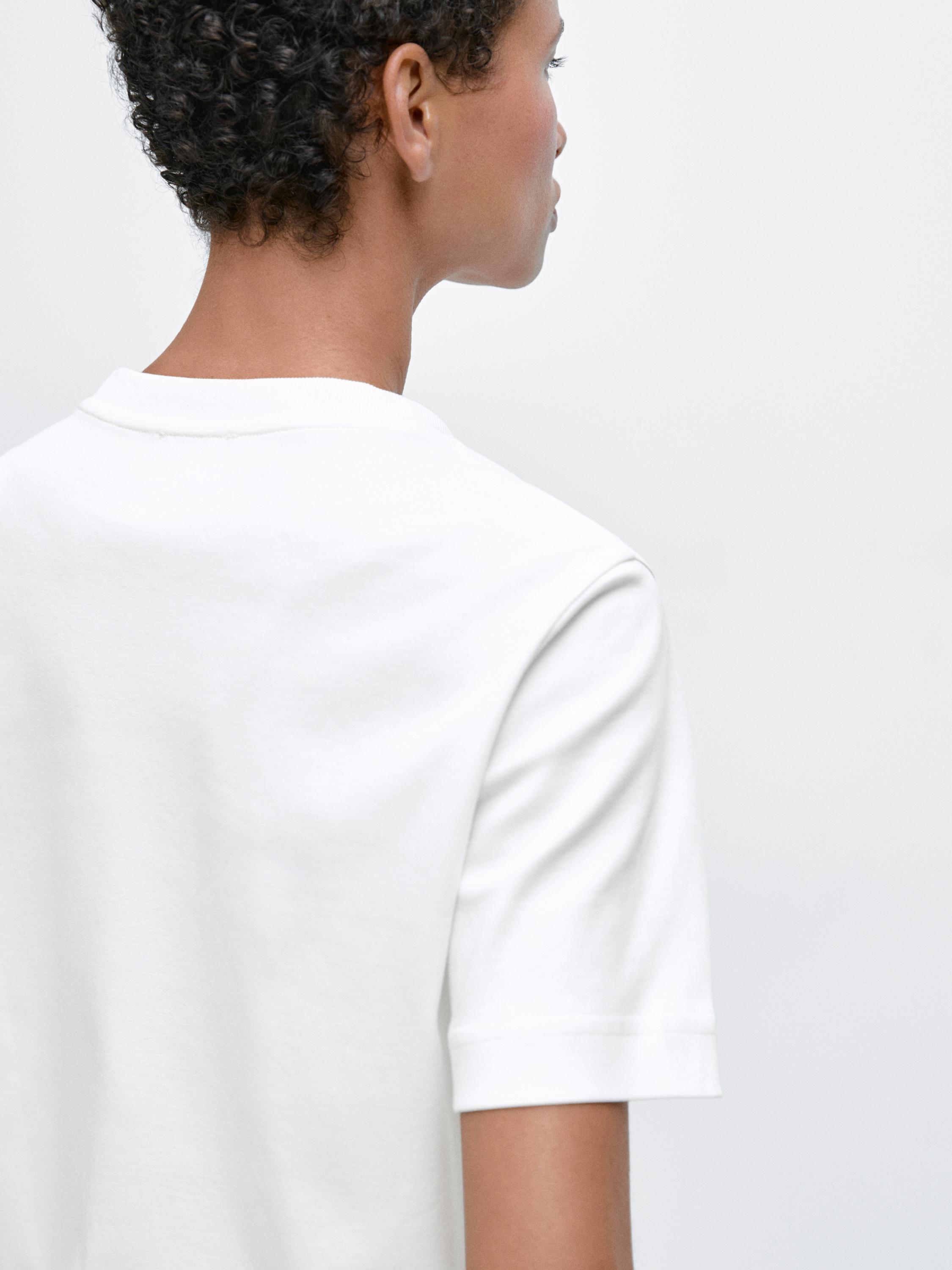 Short sleeve interlock T-shirt — Off white