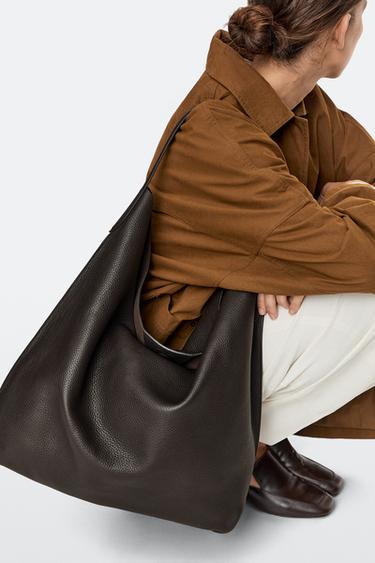 Nappa leather shoulder bag — BROWN 8