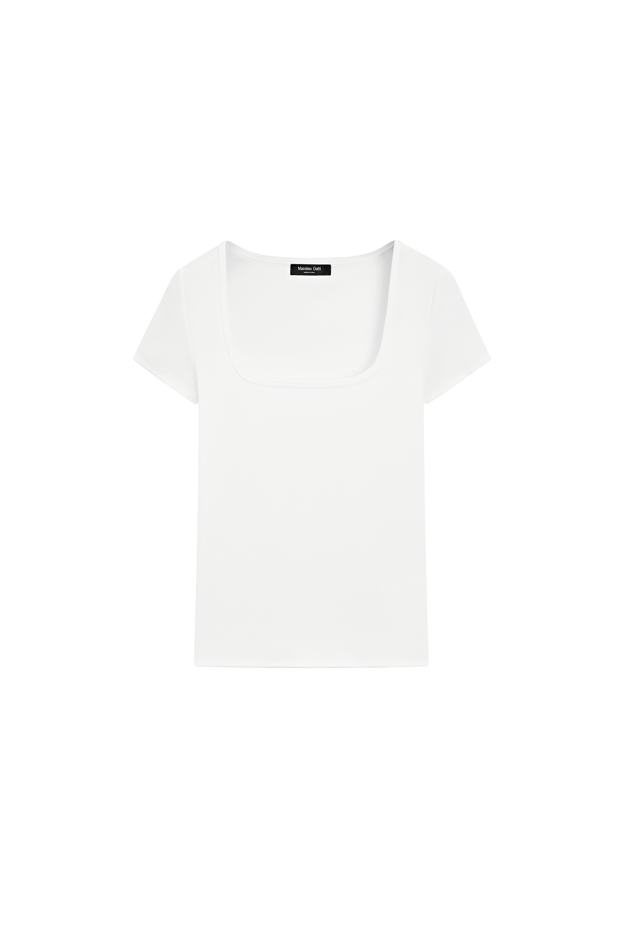 Massimo Dutti Kare yaka kısa kollu t-shirt görsel 7