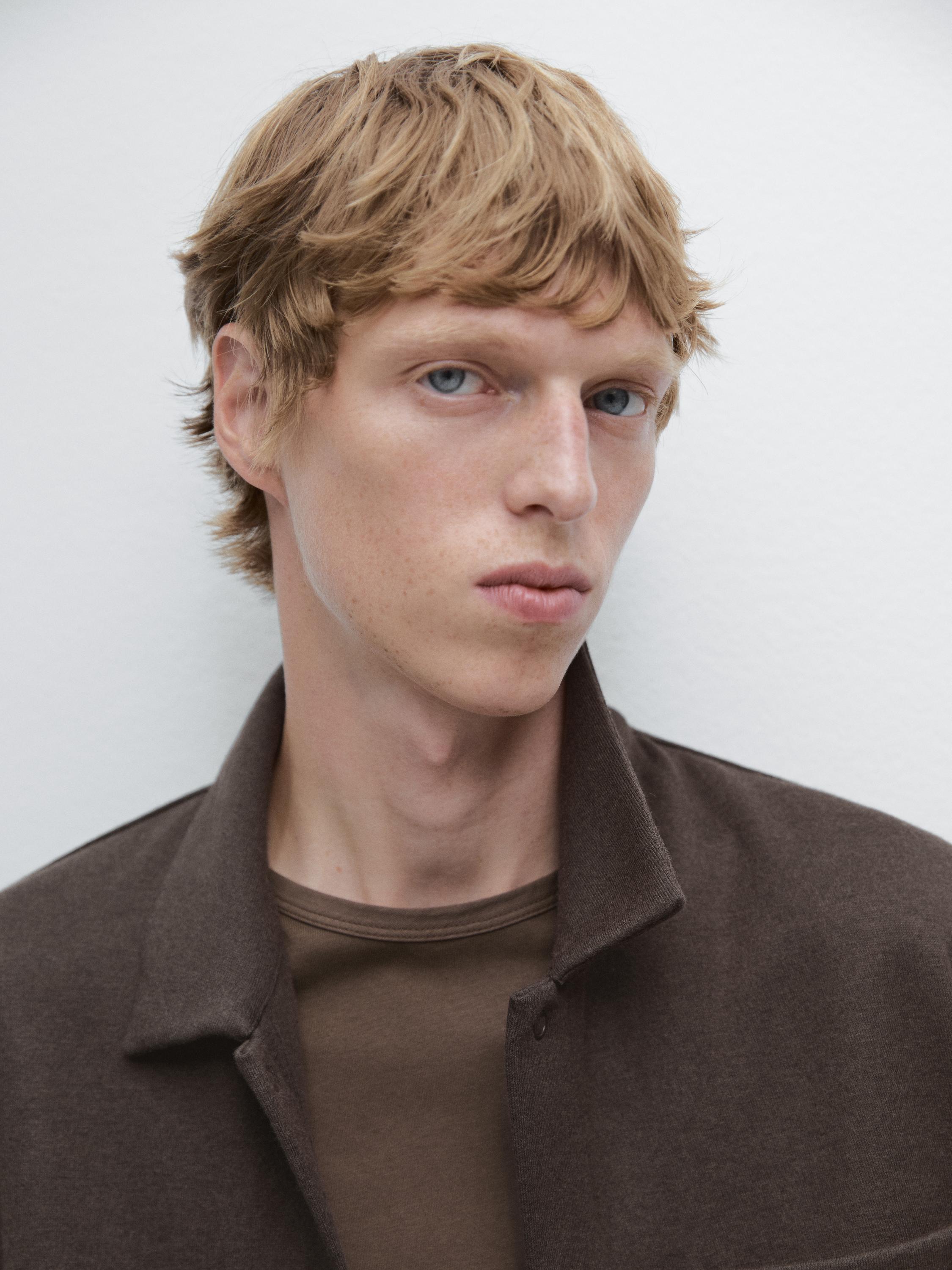 Snap-button overshirt with pocket detail