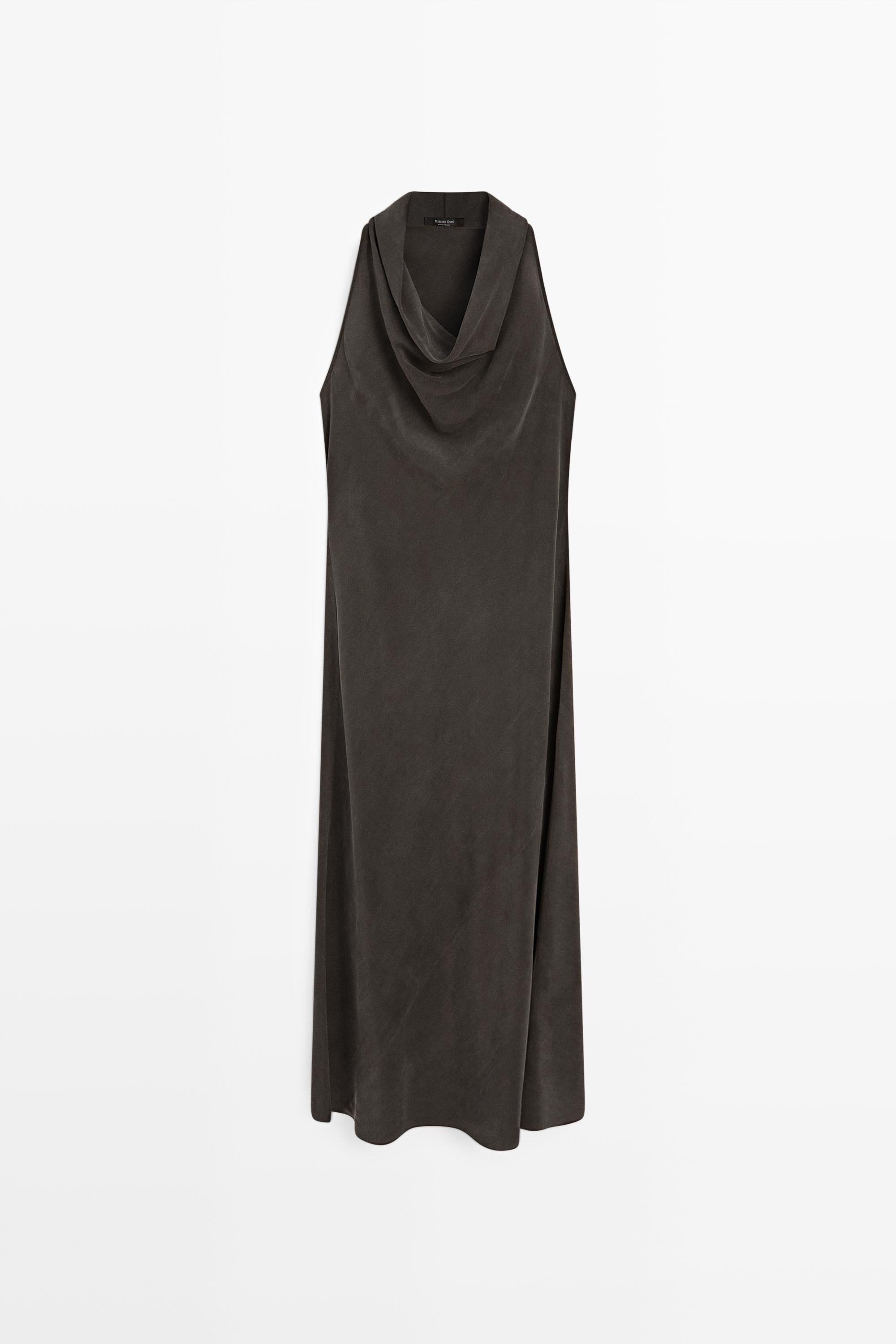 Midi dress with cowl neckline