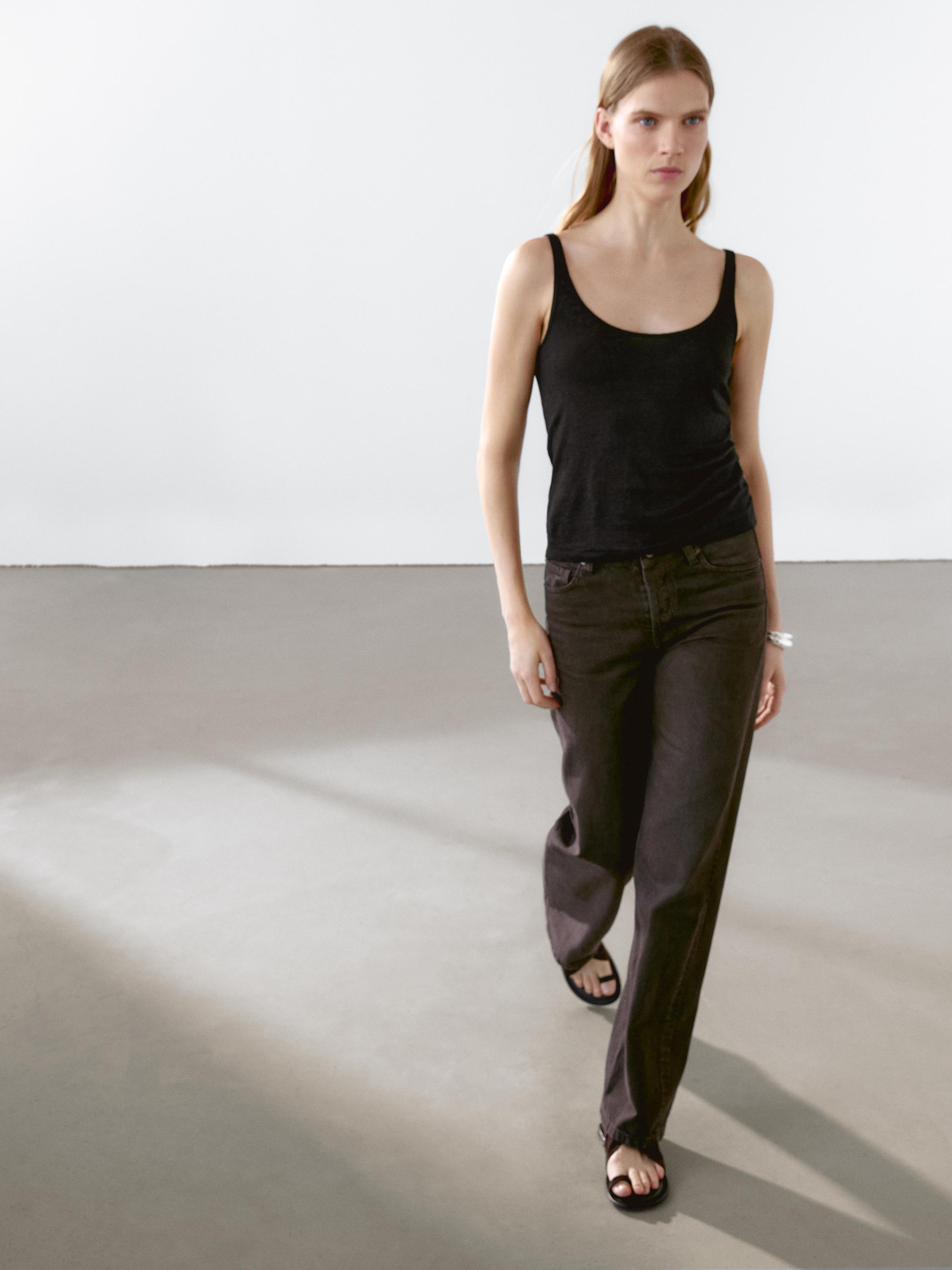 100% linen strappy top