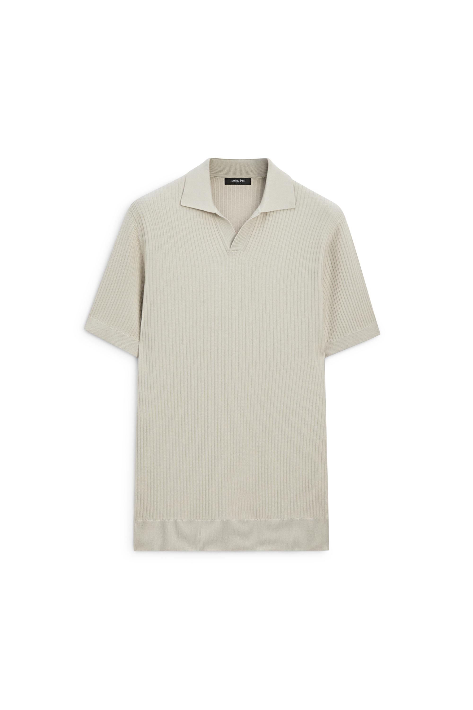 Regular fit cotton knit polo shirt — Green