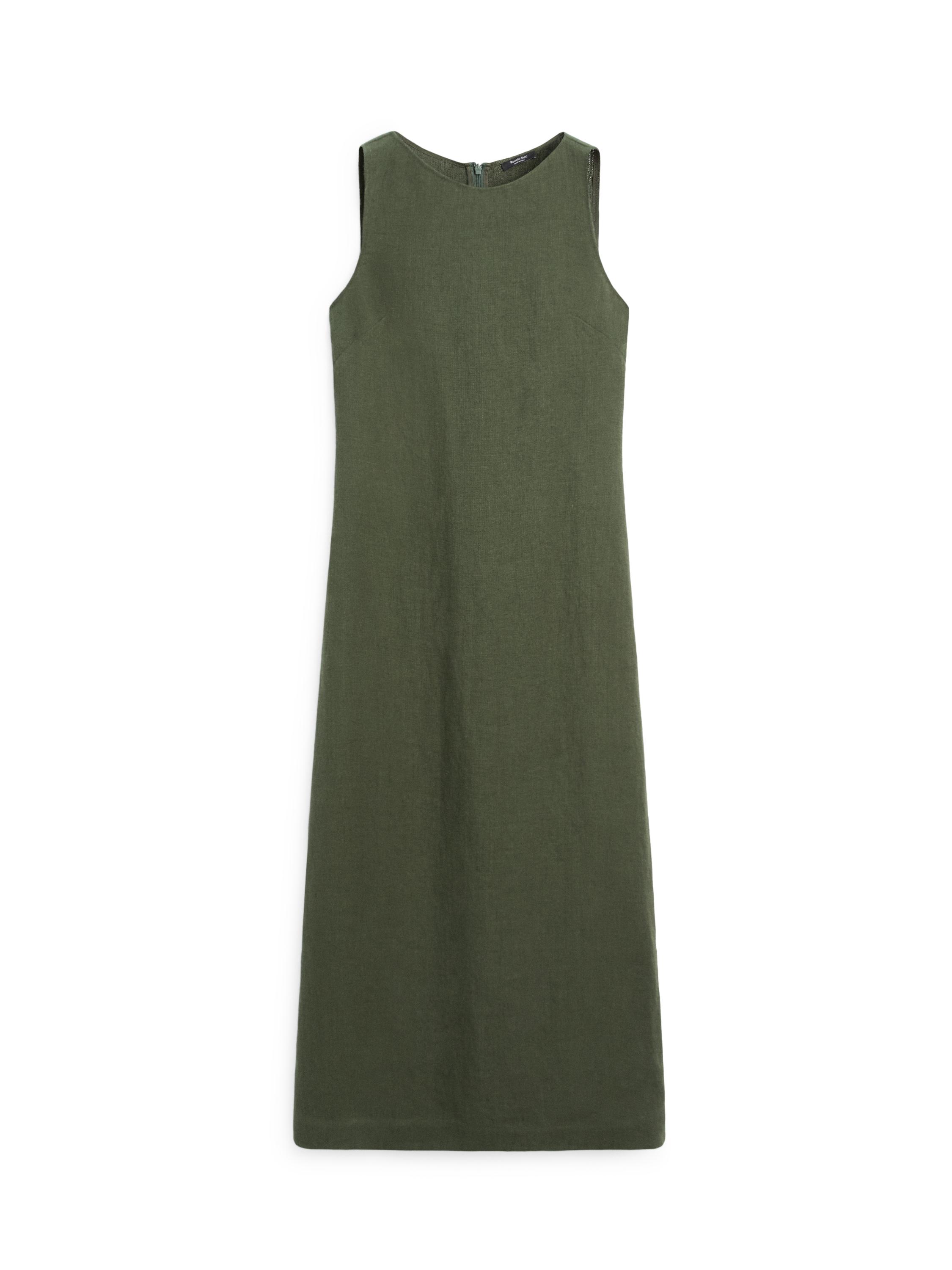 Long Linen Dress - Green - 4 - Massimo Dutti - Women Long Linen Dress - Green - 4 - Massimo Dutti - Women