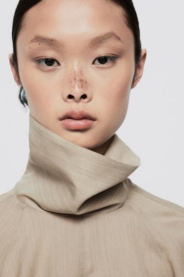 Voluminous wool-silk blend blouse - LIMITED EDITION — BLUSH-BEIGE 2