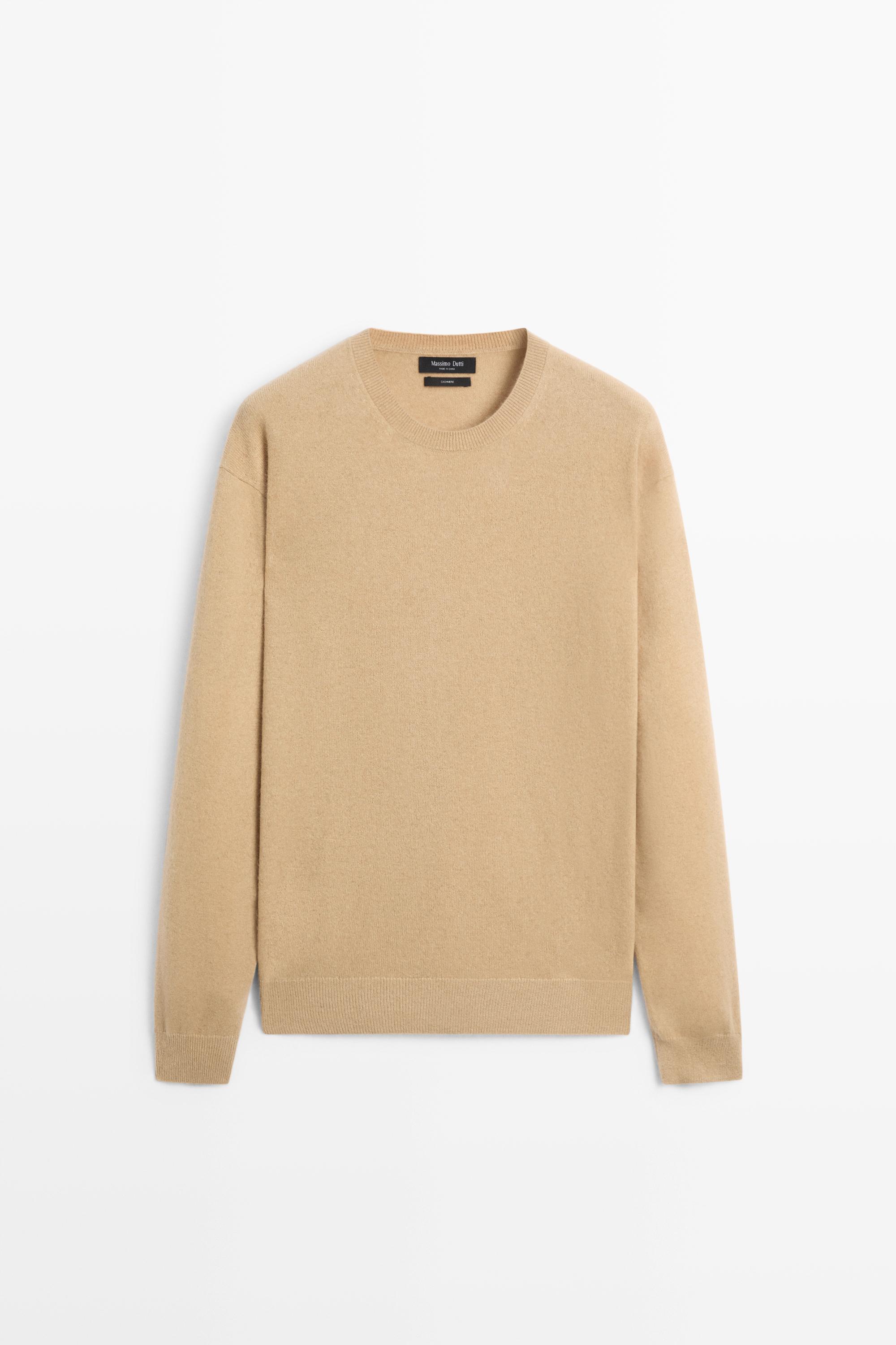 Knit 100% cashmere round neck sweater