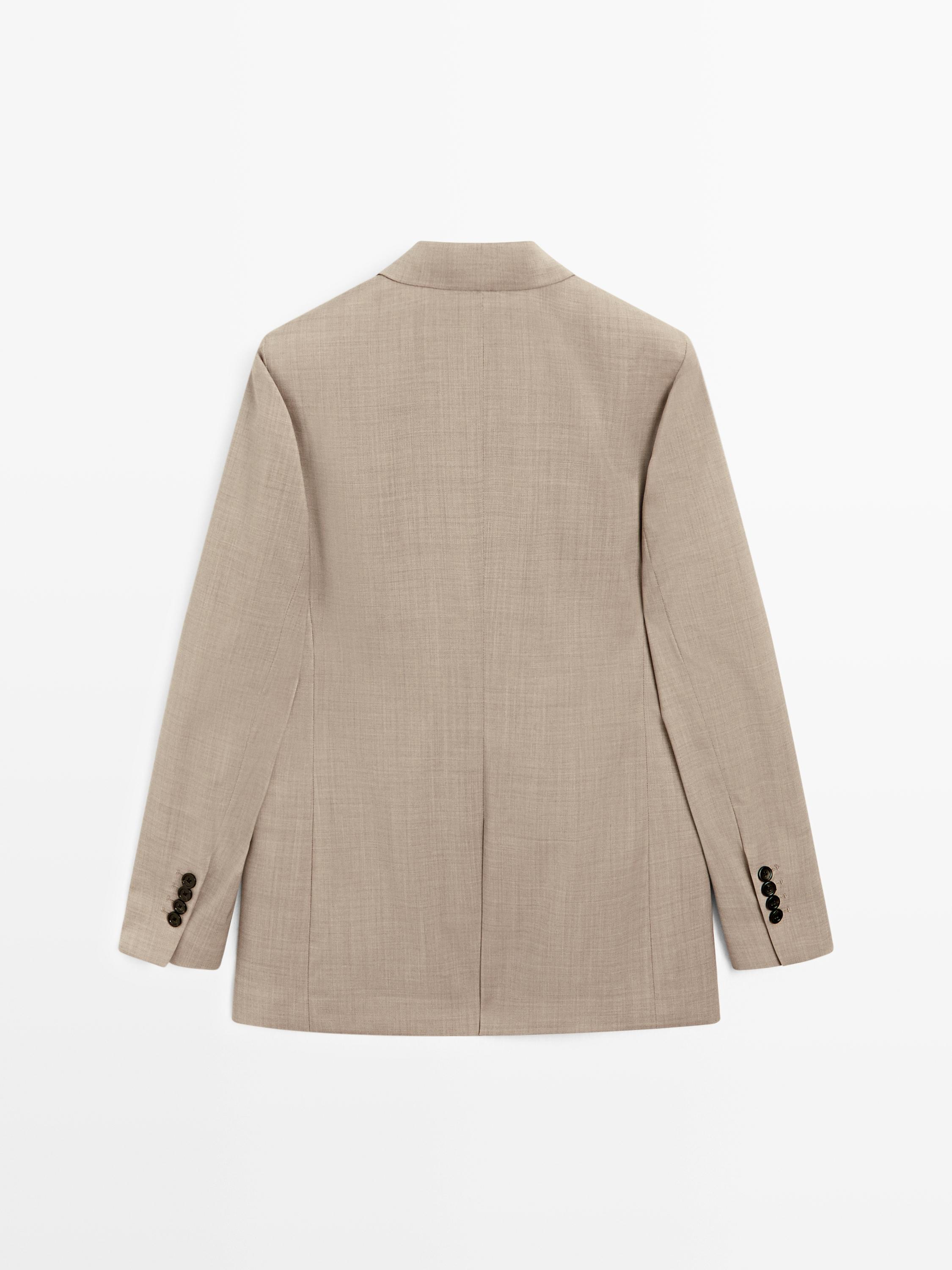 100% wool double-breasted blazer