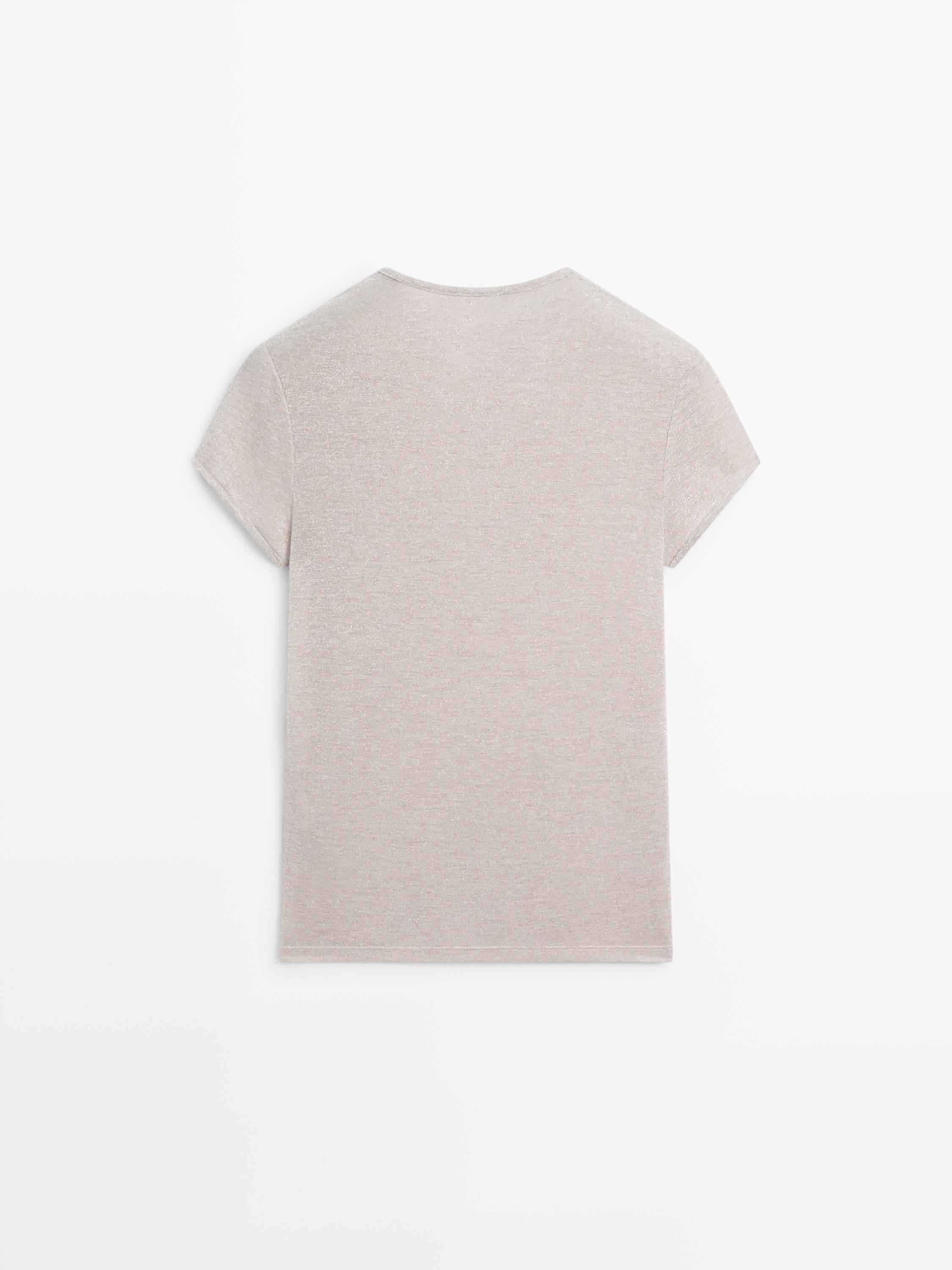 Short sleeve T-shirt with shimmery detail