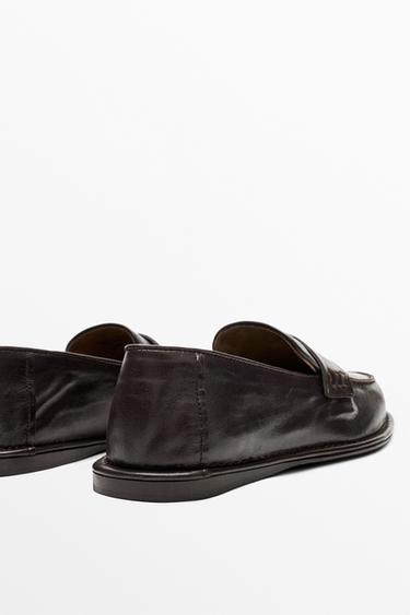 Soft leather penny loafer — BROWN 6