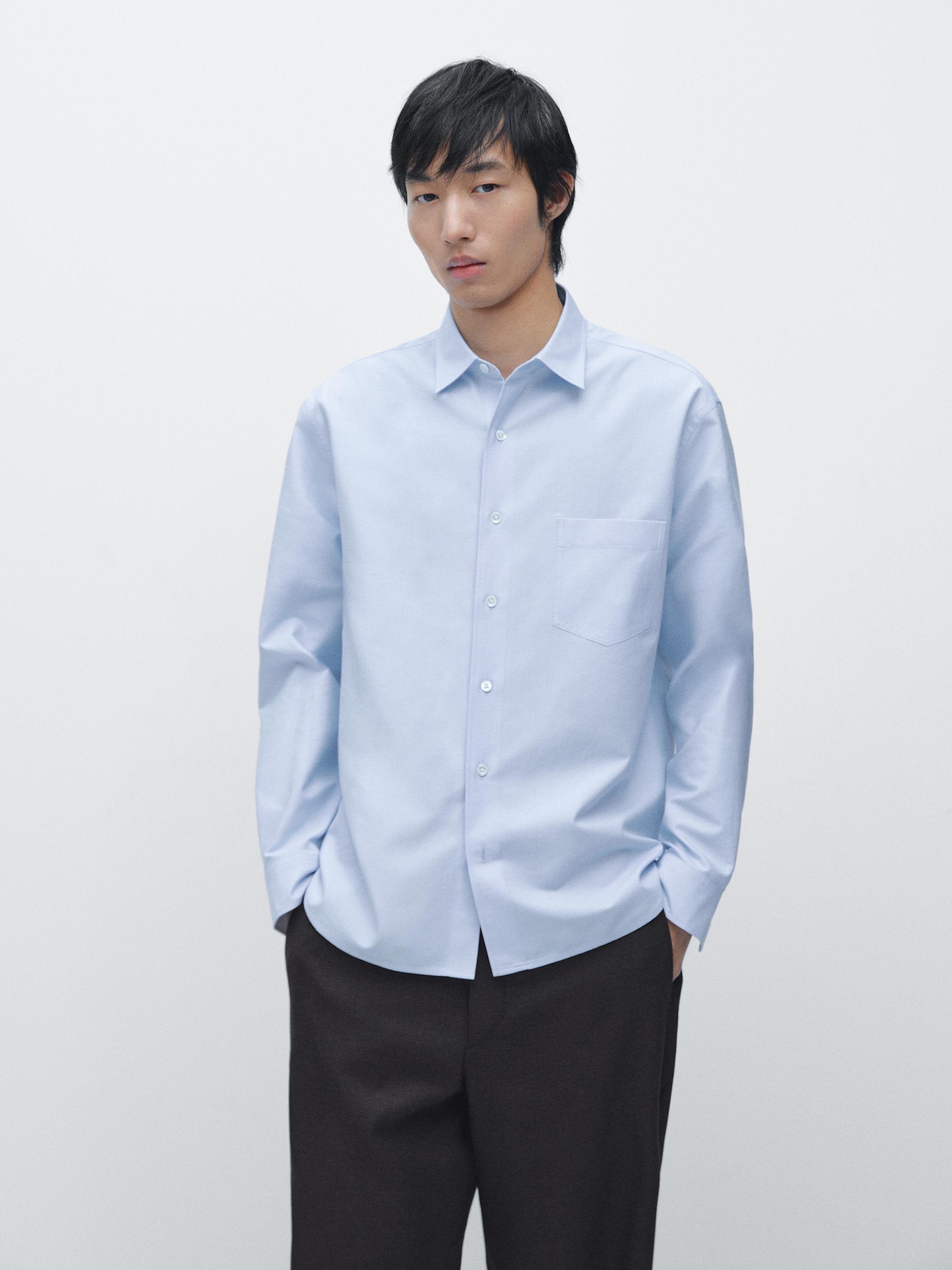 Cotton blend comfort twill shirt