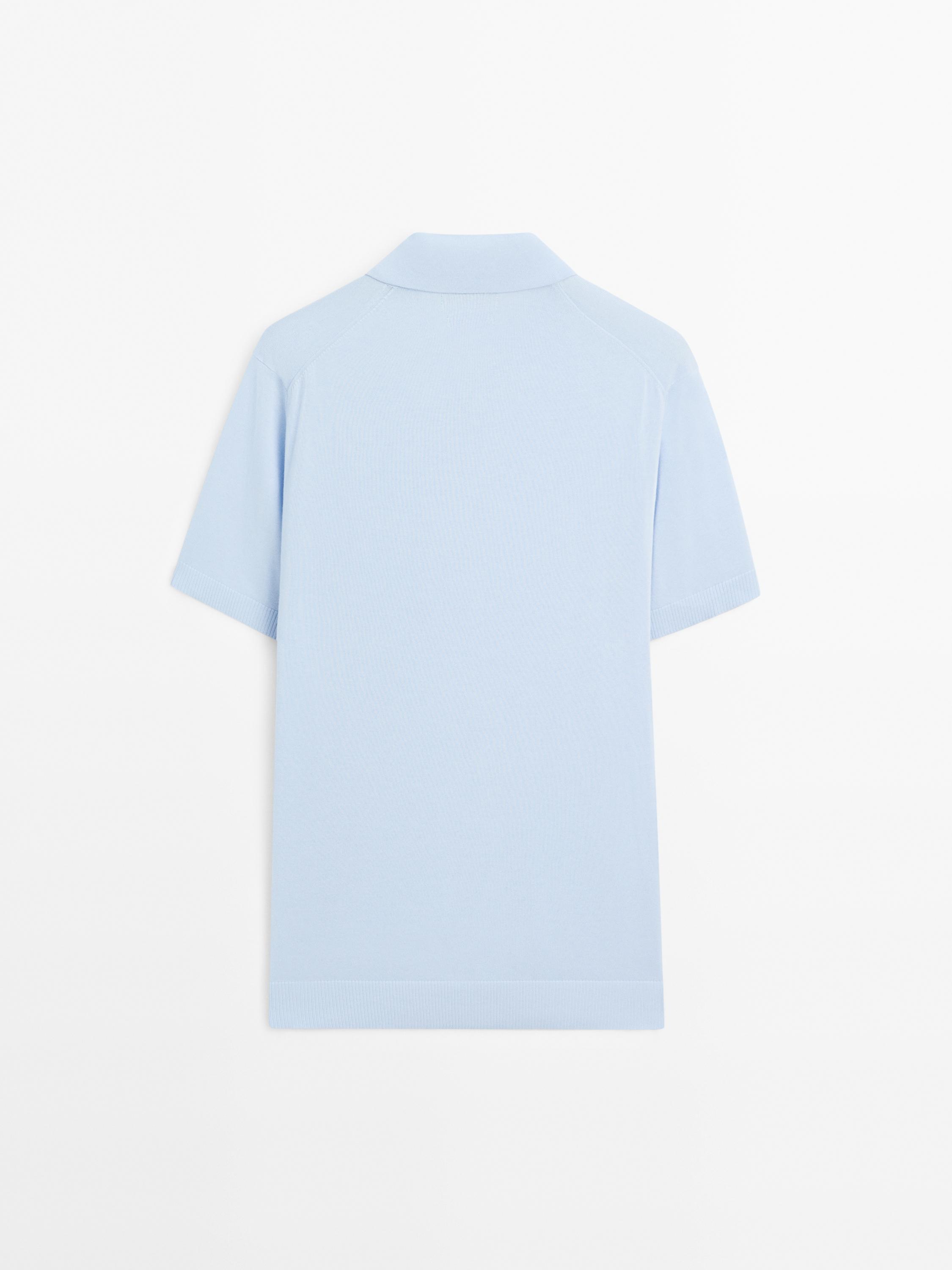 Short sleeve knit polo shirt