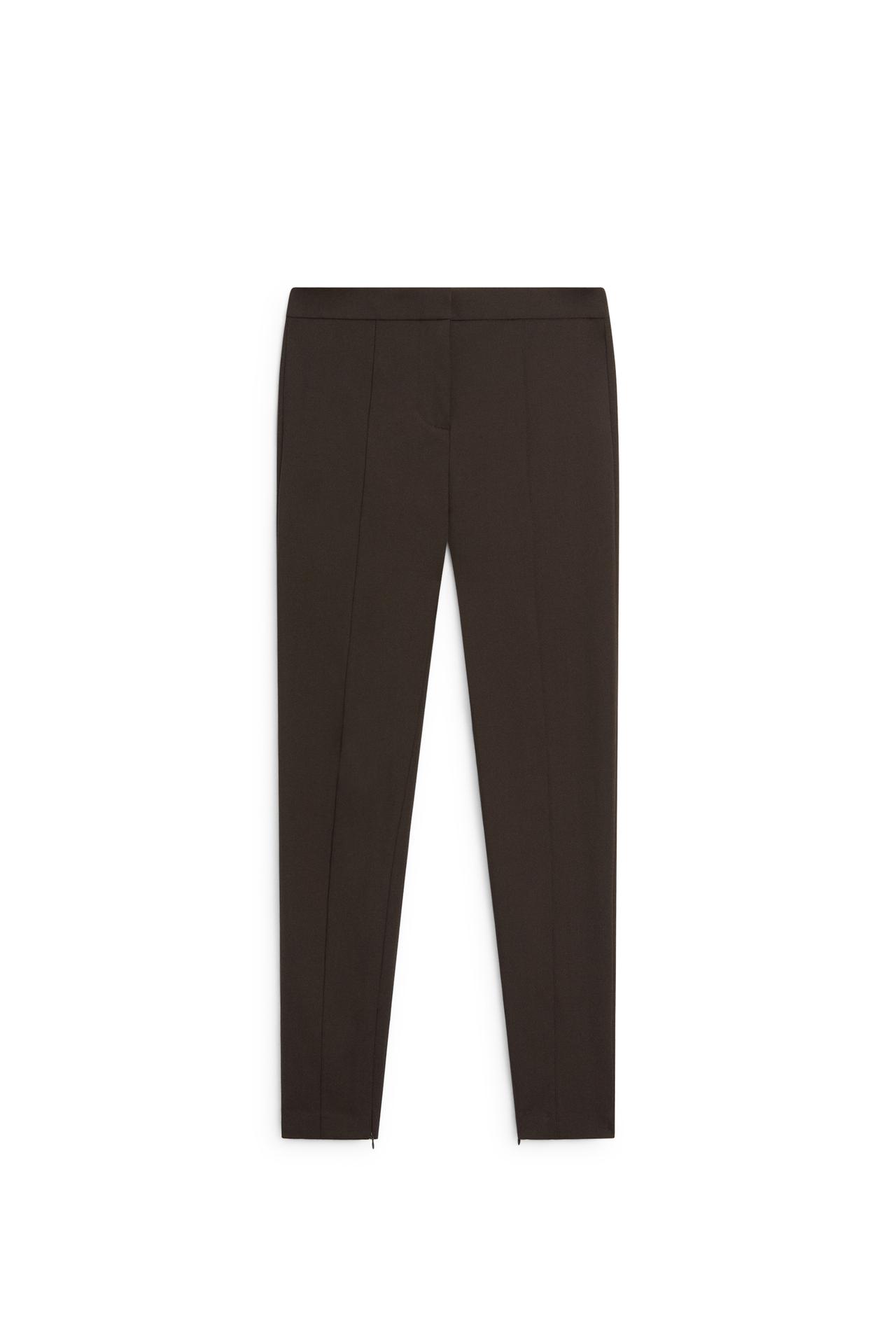 Skinny fit pants with zip hem - LIMITED EDITION — BROWN