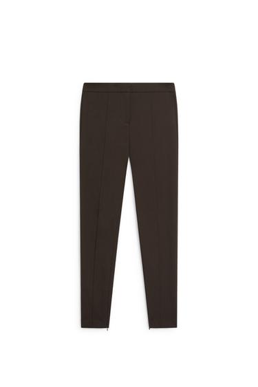 Skinny fit pants with zip hem - LIMITED EDITION — BROWN 5