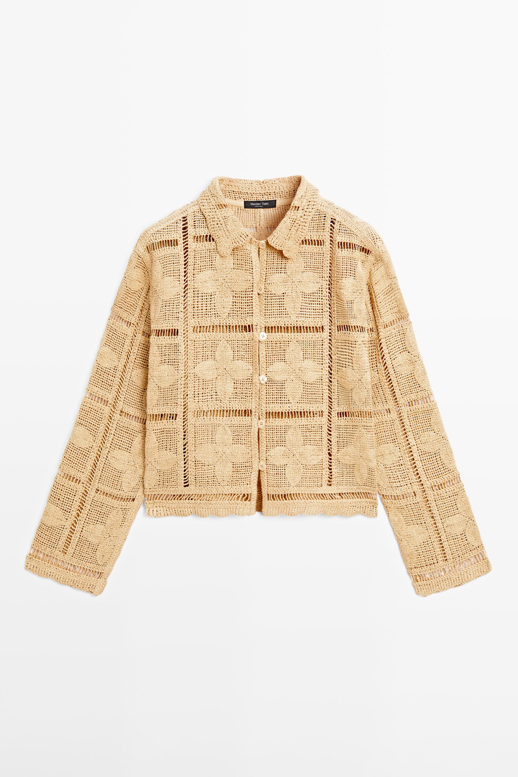 جاكيت كروشيه بغرزة مخرمة