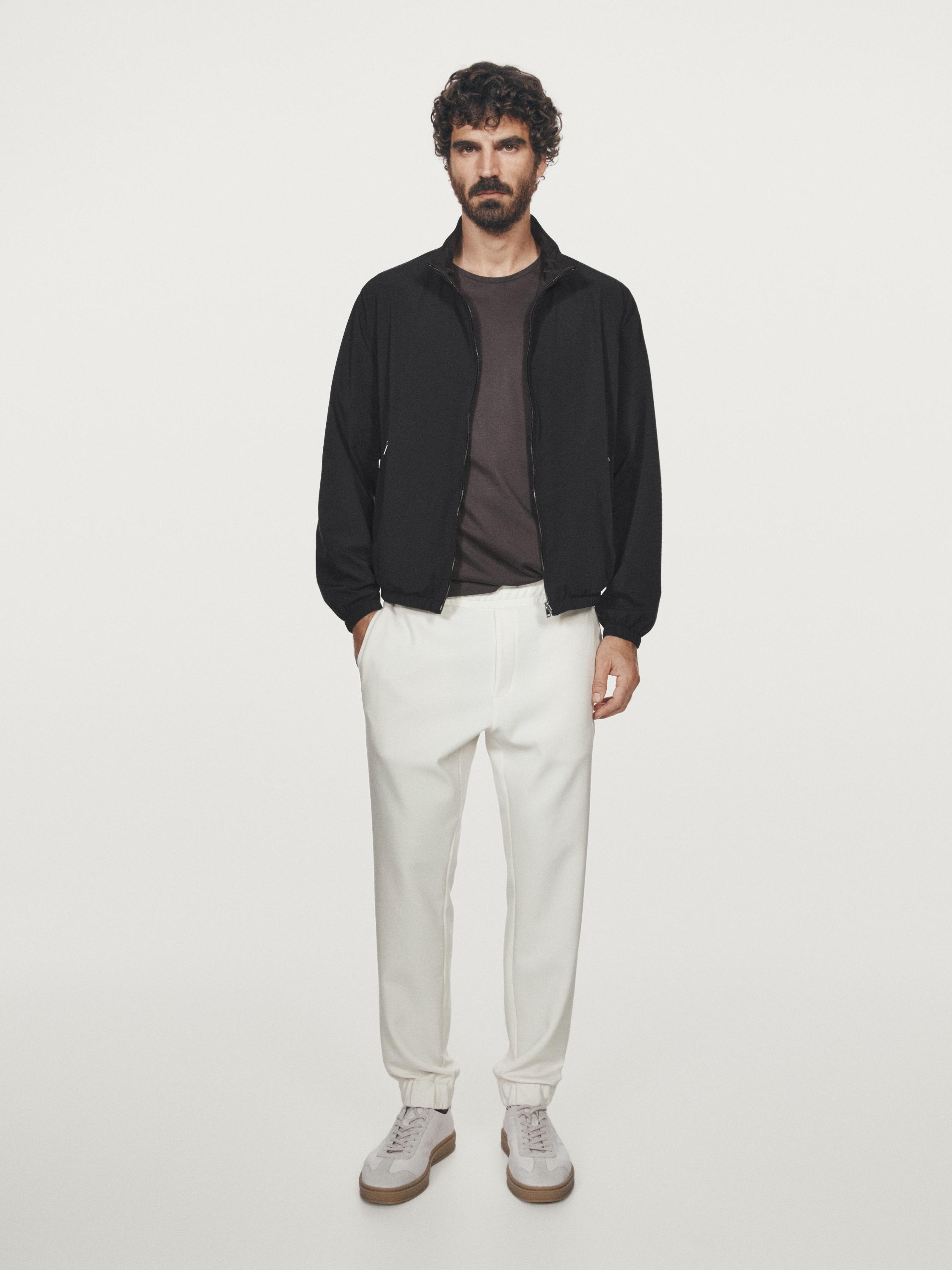 Reversible high neck jacket — BLACK